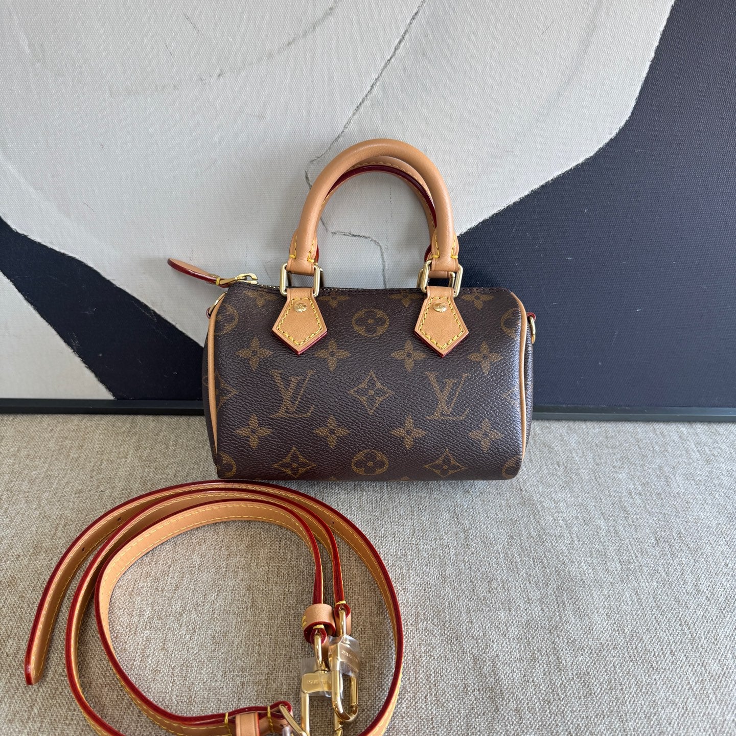 Louis Vuitton - Speedy Nano - Monogram coated canvas with natural Vachetta leather trim and handles - Brown - (mini)