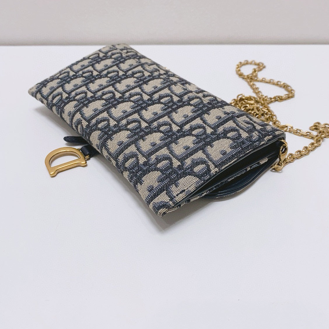 Dior - Oblique Embroidery Wallet On Chain Two-in-One - Embroidered jacquard canvas with leather trim - Multicolour - (mini)