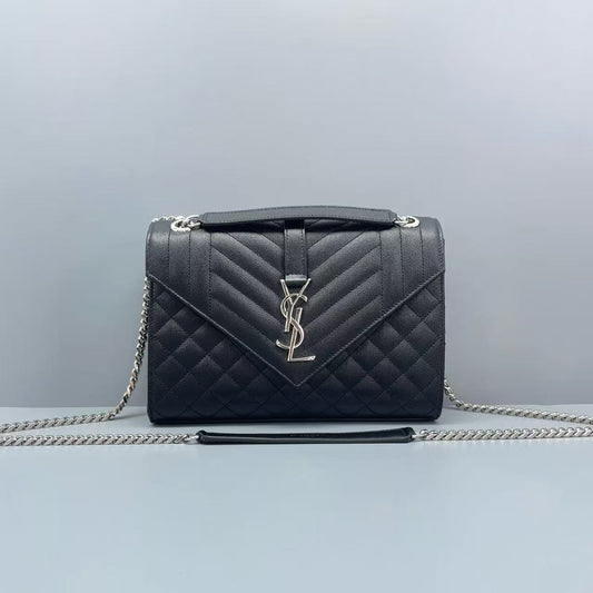 Saint Laurent - Envelope Chain Bag - Leather - Black - (medium)