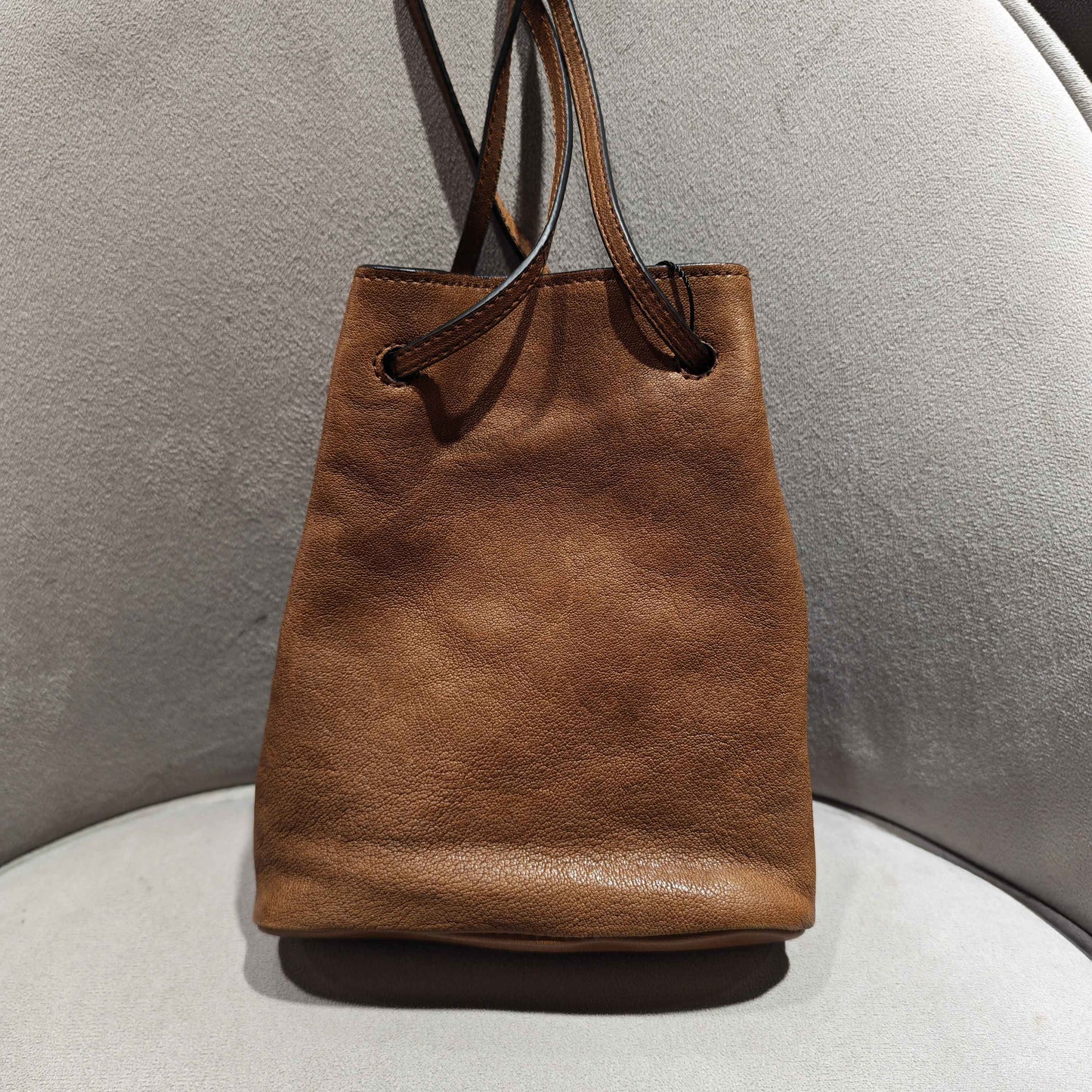 Miu Miu - Lambskin Bucket Bag - Lambskin leather - Brown - (mini)