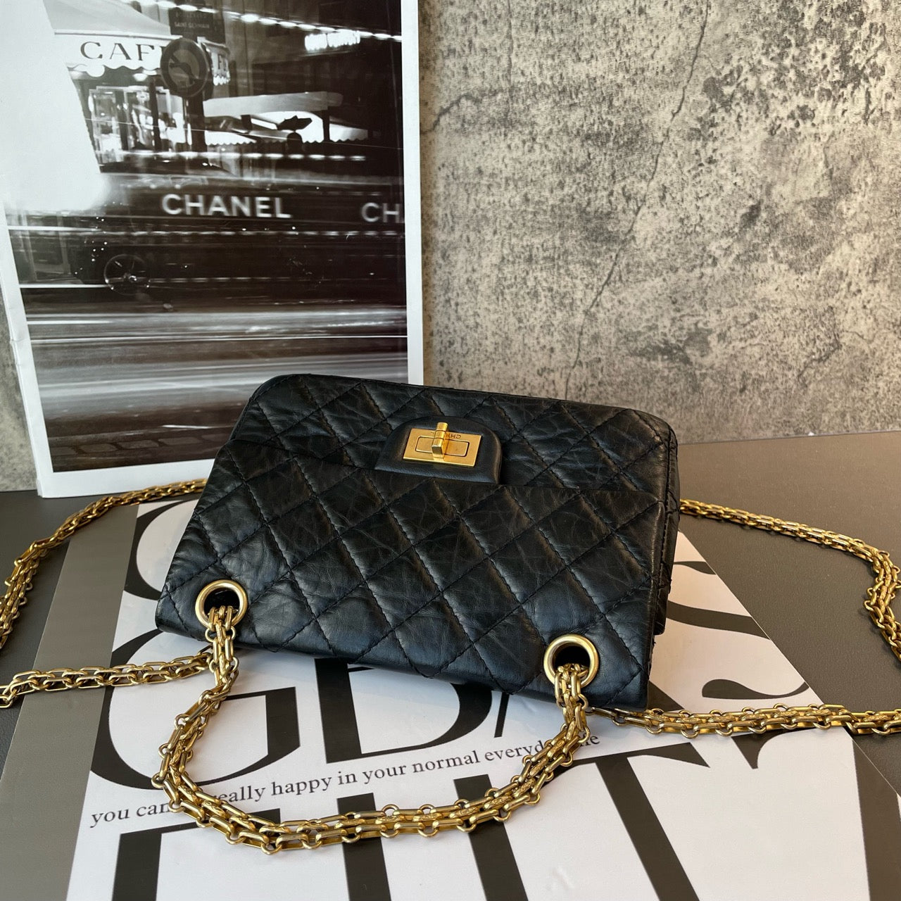 Chanel - 2.55 Reissue Mini - Aged calfskin leather - Black - (mini)