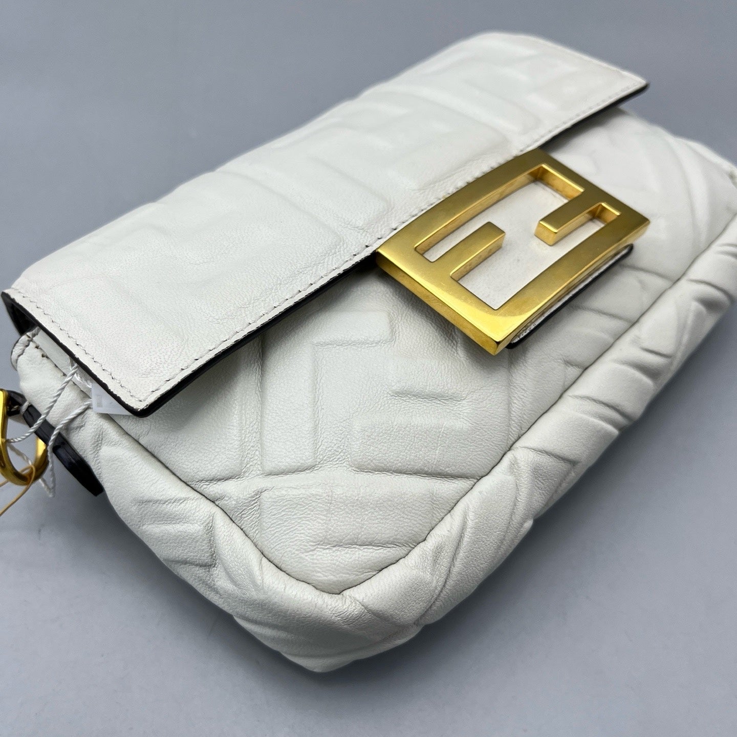 Fendi - Baguette Mini FF Embossed - Leather - White - (mini)