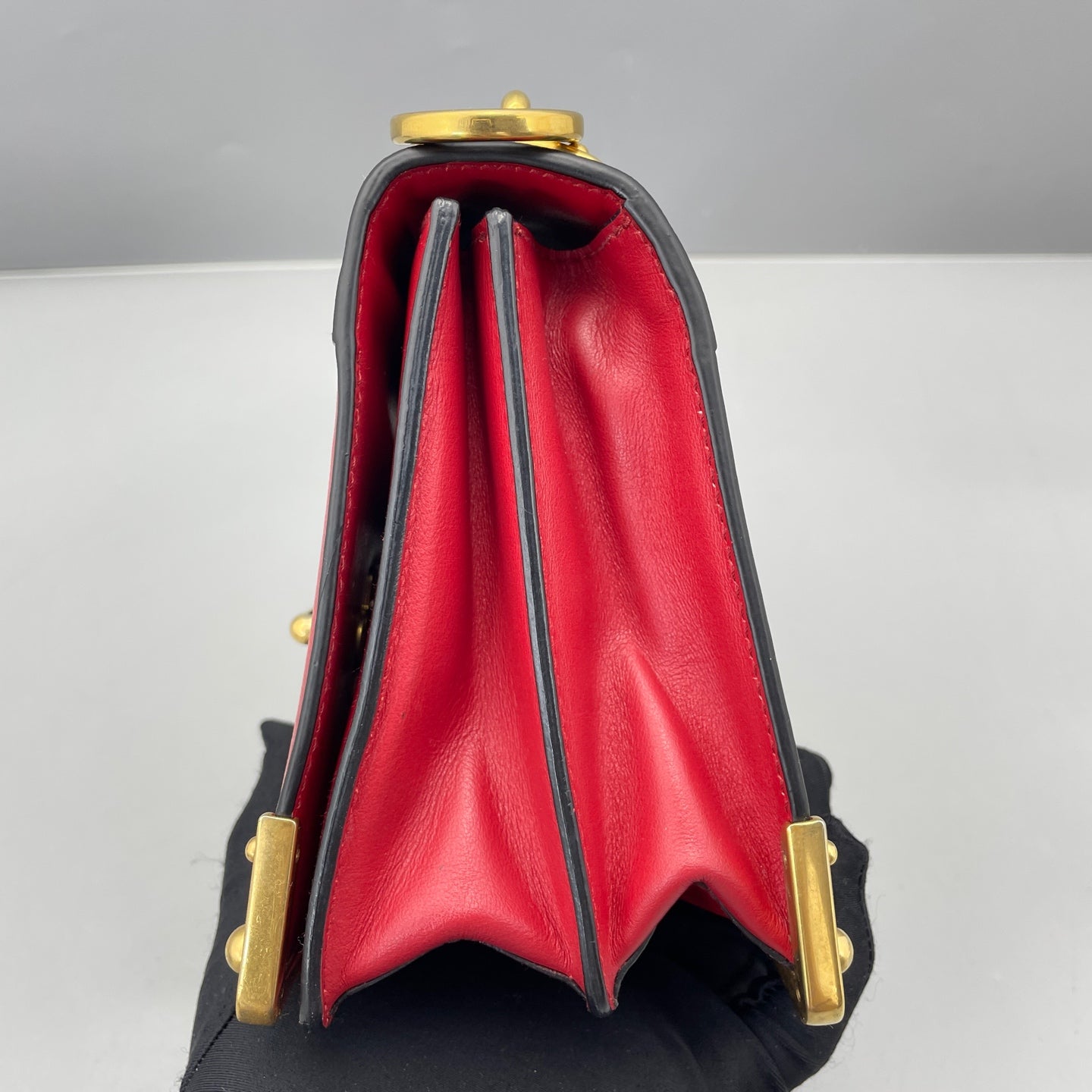 Prada - Cahier Bag - Leather - Red with Black accents - (small)