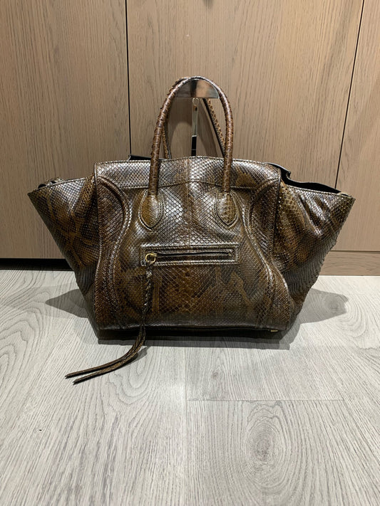 Celine - Phantom - Exotic leathers - Python - Brown - (large)