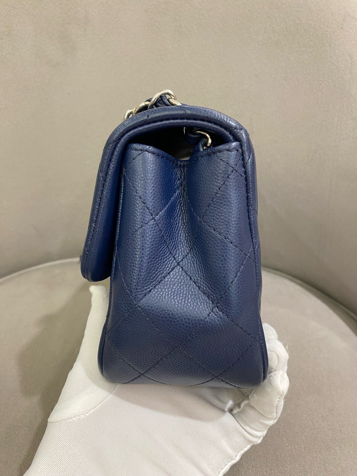 Chanel - Mini Square Flap Bag - Caviar leather - Navy - (mini)