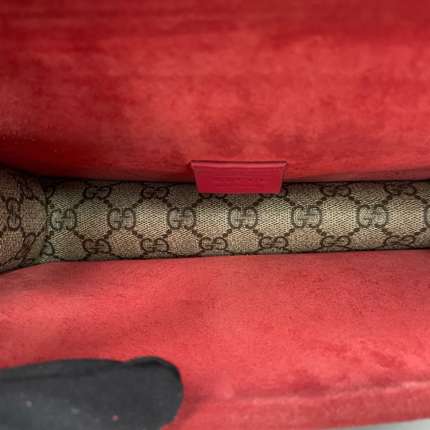 Gucci - Dionysus GG Supreme Canvas Chain Shoulder Bag - Coated canvas with leather and suede trim - Beige and Red - (medium)