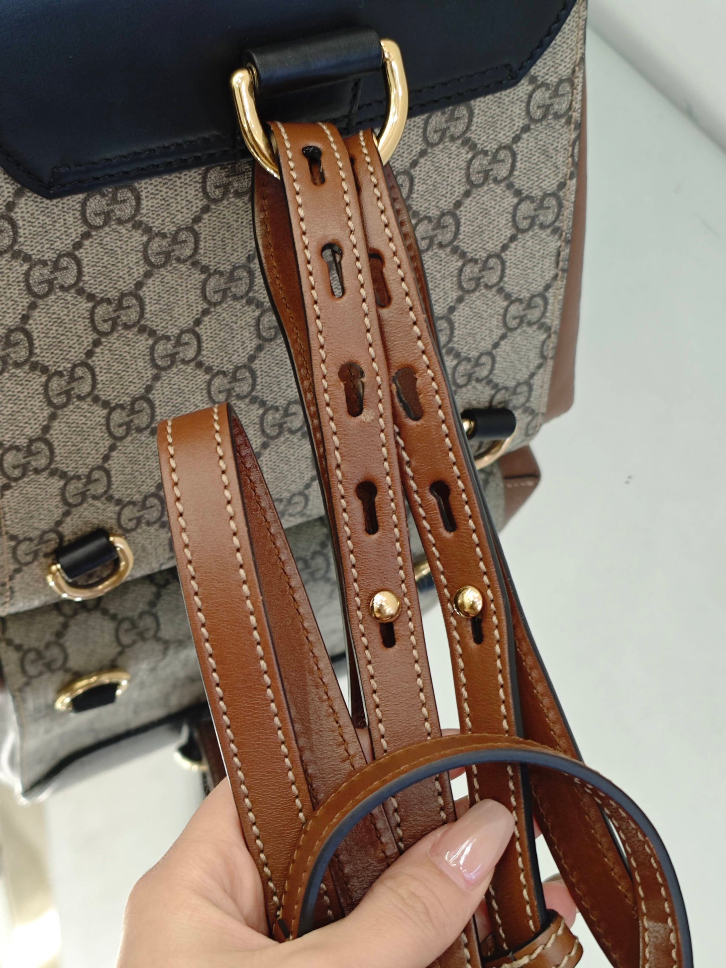 Gucci - Padlock Backpack - GG Supreme canvas with leather trim - Black and Brown - (small)