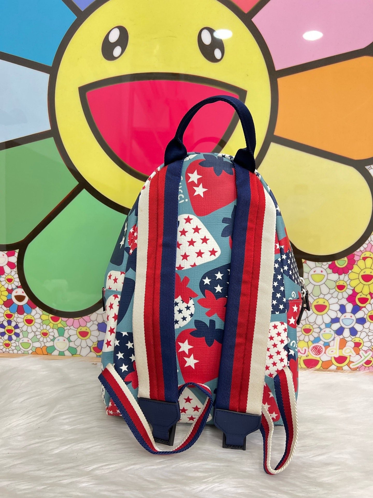 Gucci - Children's Strawberry Stars Backpack - Coated canvas with leather trim - Multicolour (Blue, Red, White, Navy) - (Mini)