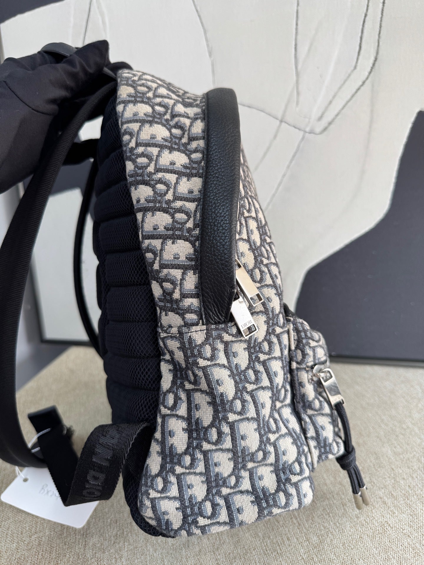 Dior - Rider Oblique Backpack Small - Dior Oblique jacquard canvas with leather trim - Grey, Beige and Black - (small)