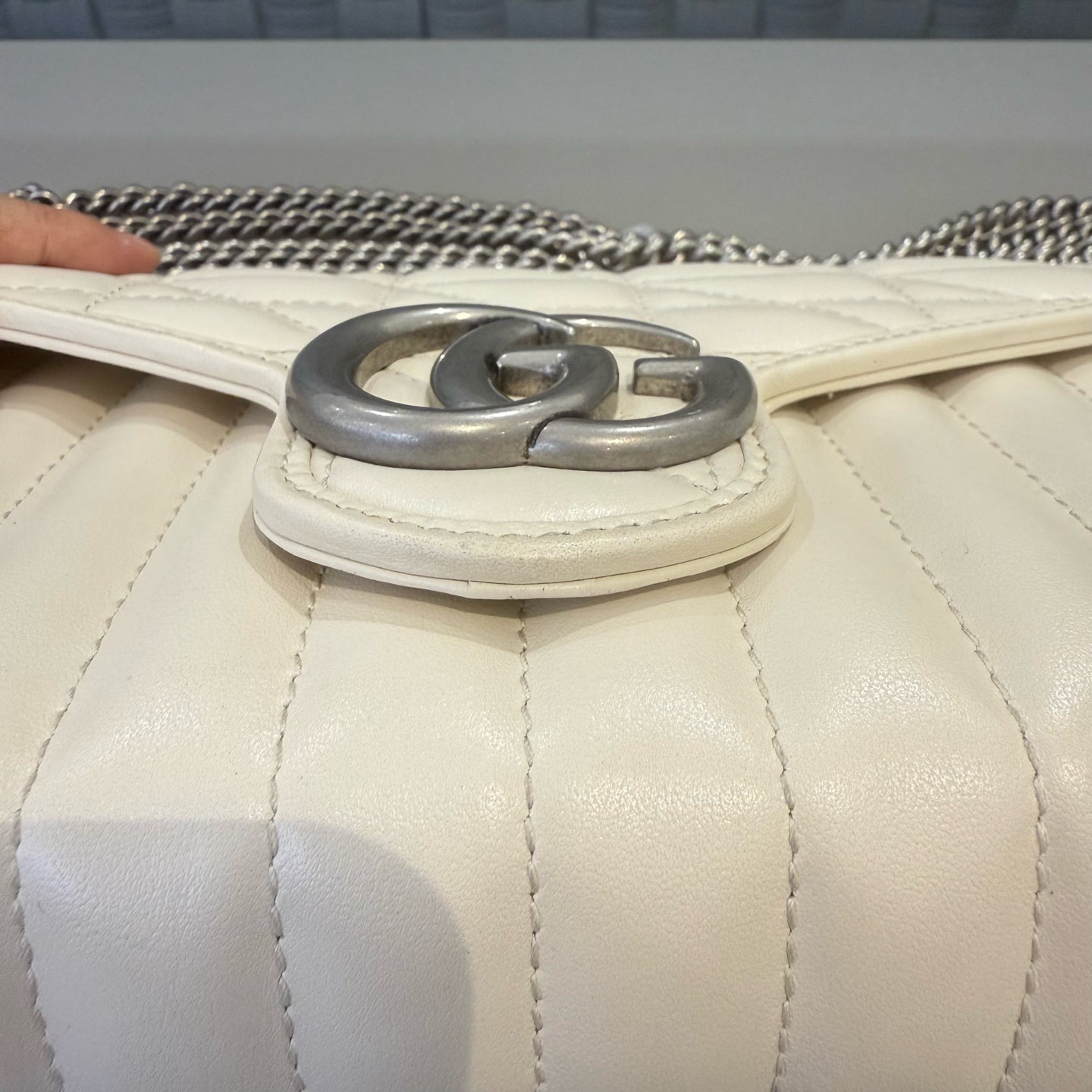 Gucci - Marmont Matelassé Leather Wallet On Chain (WOC) - Leather - White - (mini)