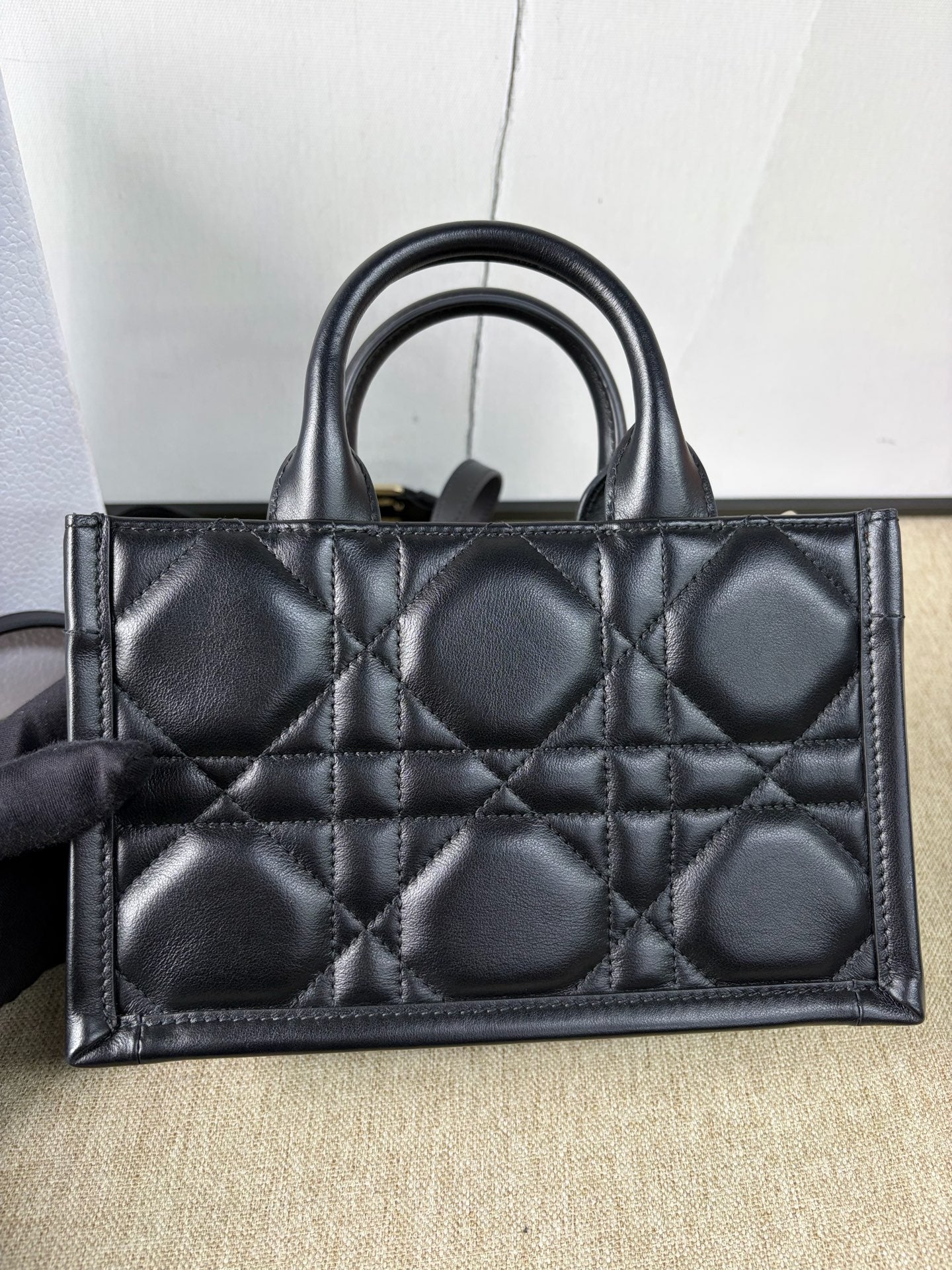 Dior - Lady Dior Mini Horizontal Tote - Cowhide leather - Black - (mini)