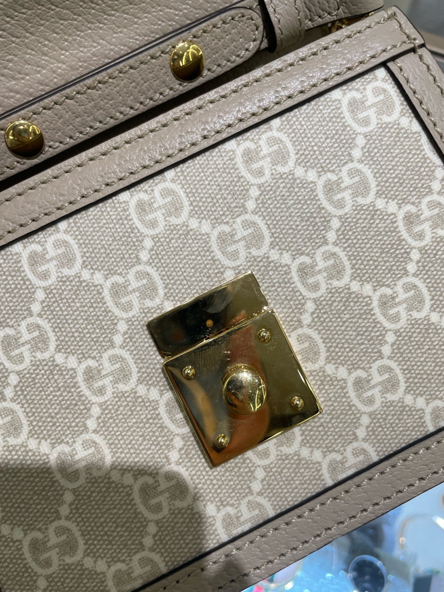 Gucci - Ophidia Mini Messenger Bag - GG Supreme canvas with leather trim - Beige - (mini)