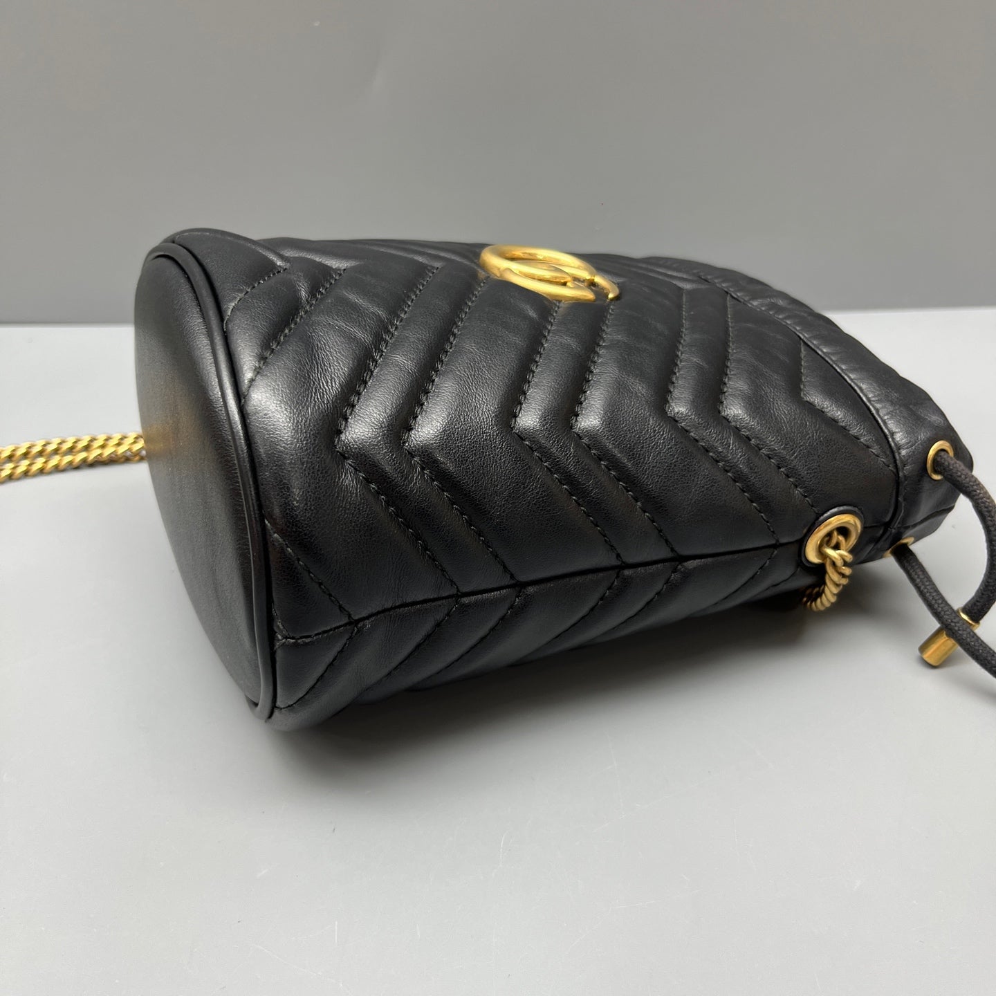 Gucci - GG Marmont Mini Bucket Bag - Leather - Black - (mini)