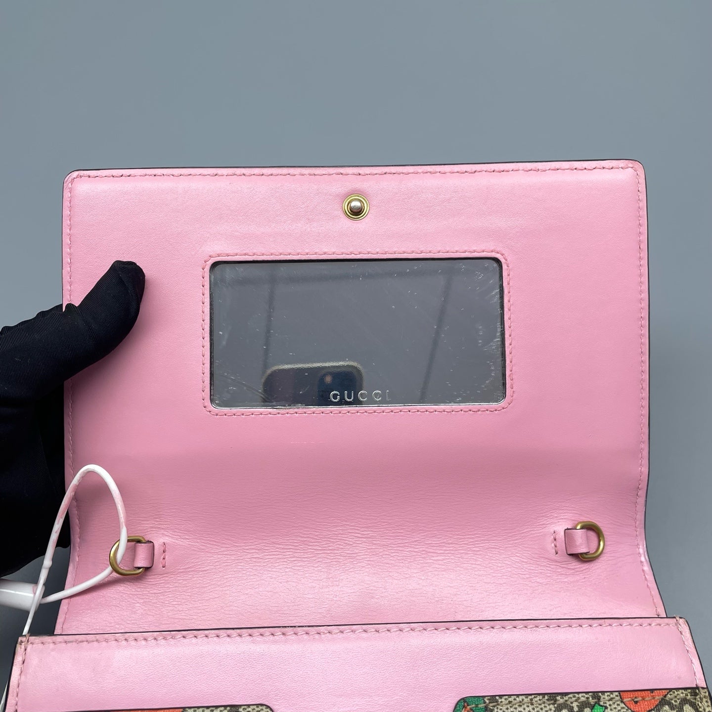 Gucci - Strawberry Print GG Supreme Wallet on Chain - GG Supreme coated canvas with leather trim and interior - Multicolour - (Mini)