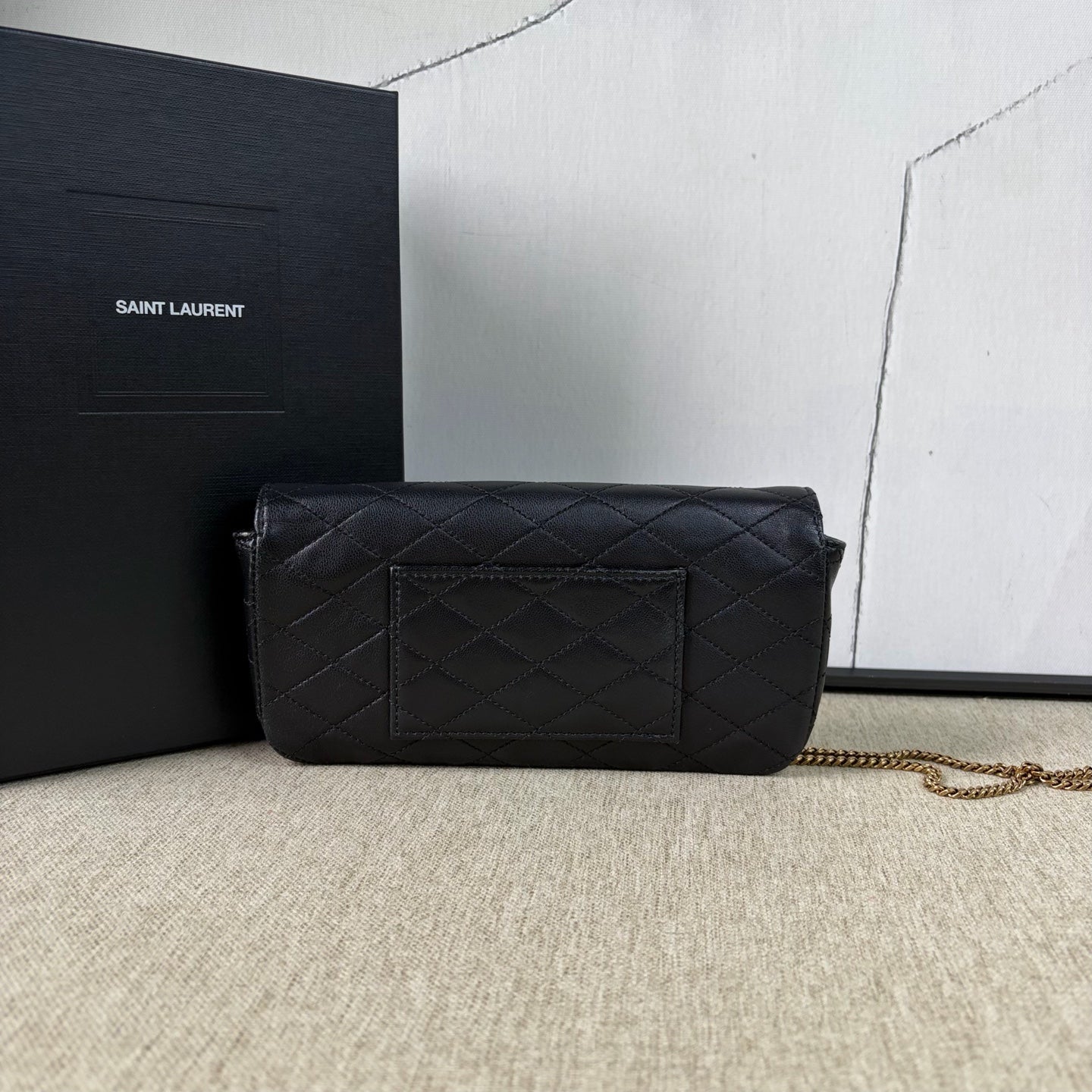 Saint Laurent - Gaby Envelope Chain Bag - Cowhide leather - Black with Gold-Tone Hardware - (mini)