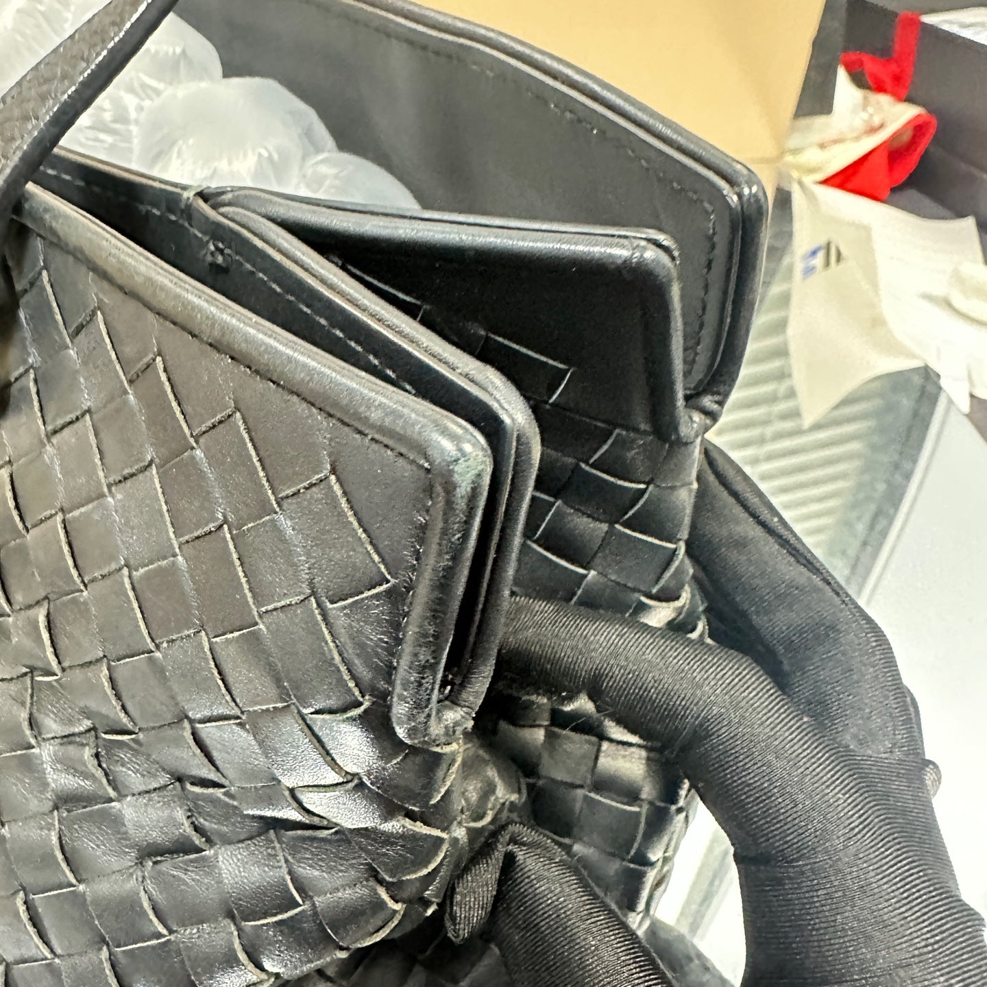 Bottega Veneta - Intrecciato Tote Shoulder Bag - Lambskin leather - Black - (medium)