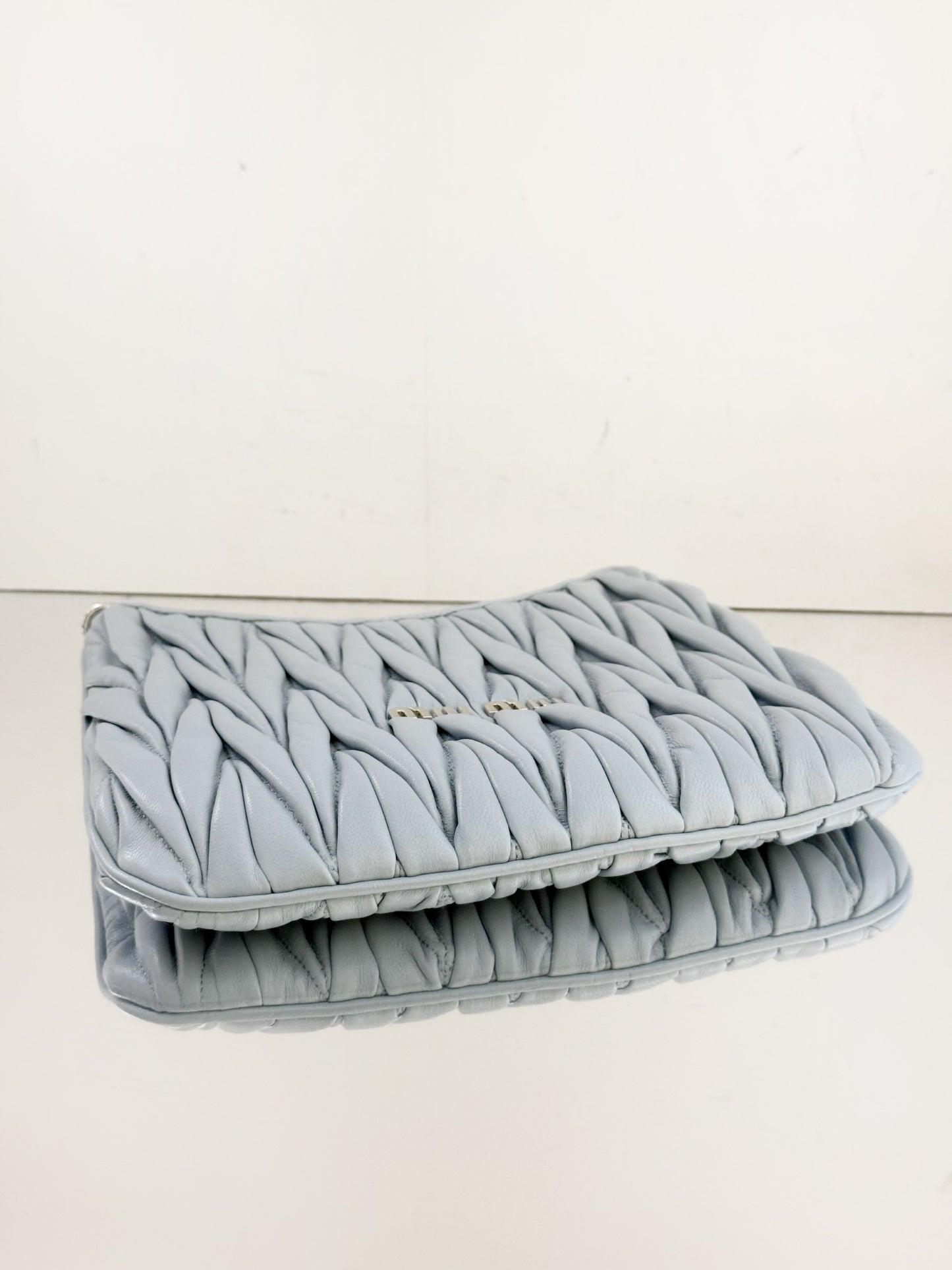 Miu Miu - Matelasse Hobo Shoulder Bag - Matelasse leather - Baby Blue - (small)