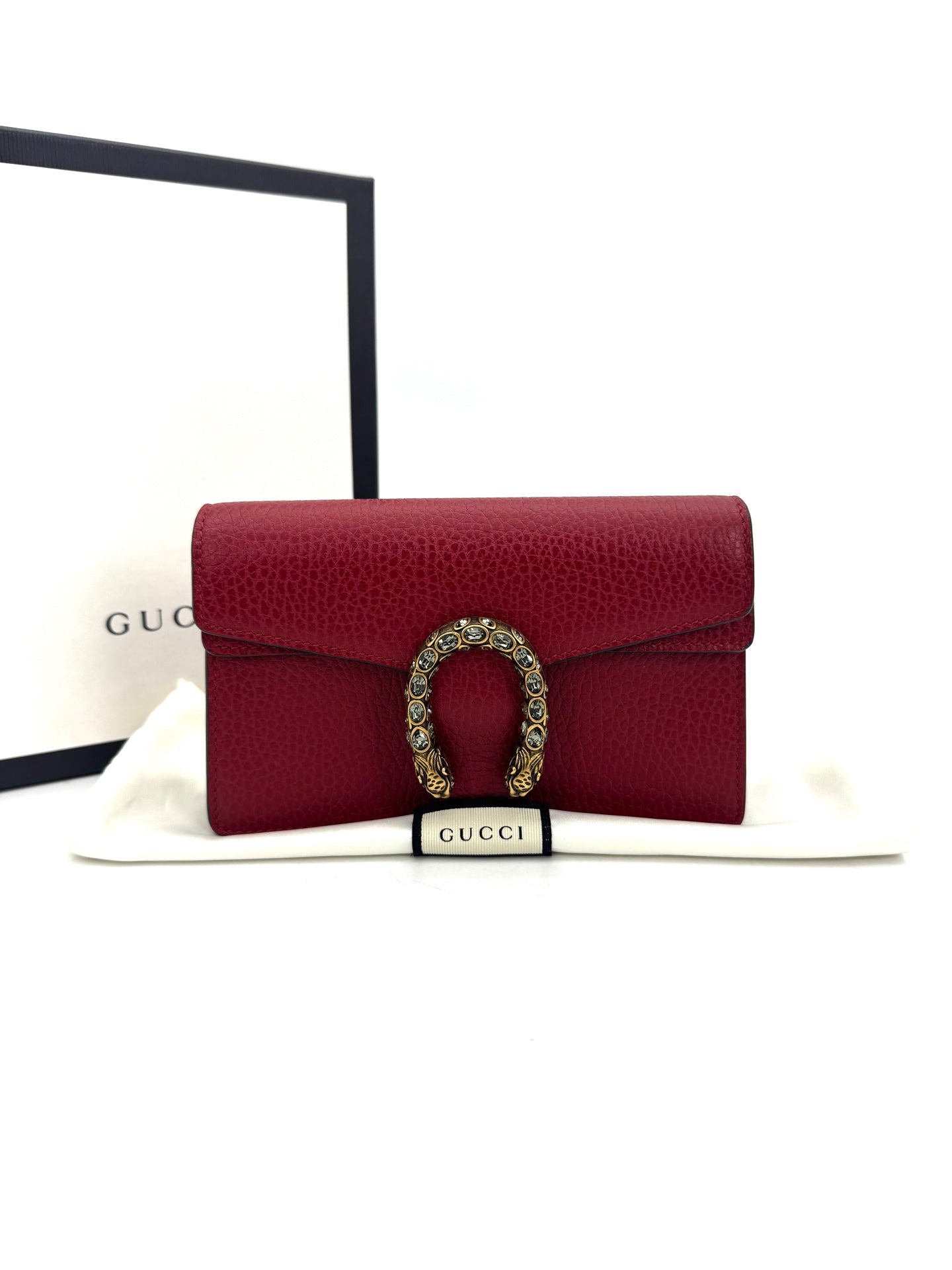 Gucci - Dionysus Super Mini Chain Bag - Leather - Red - (mini)