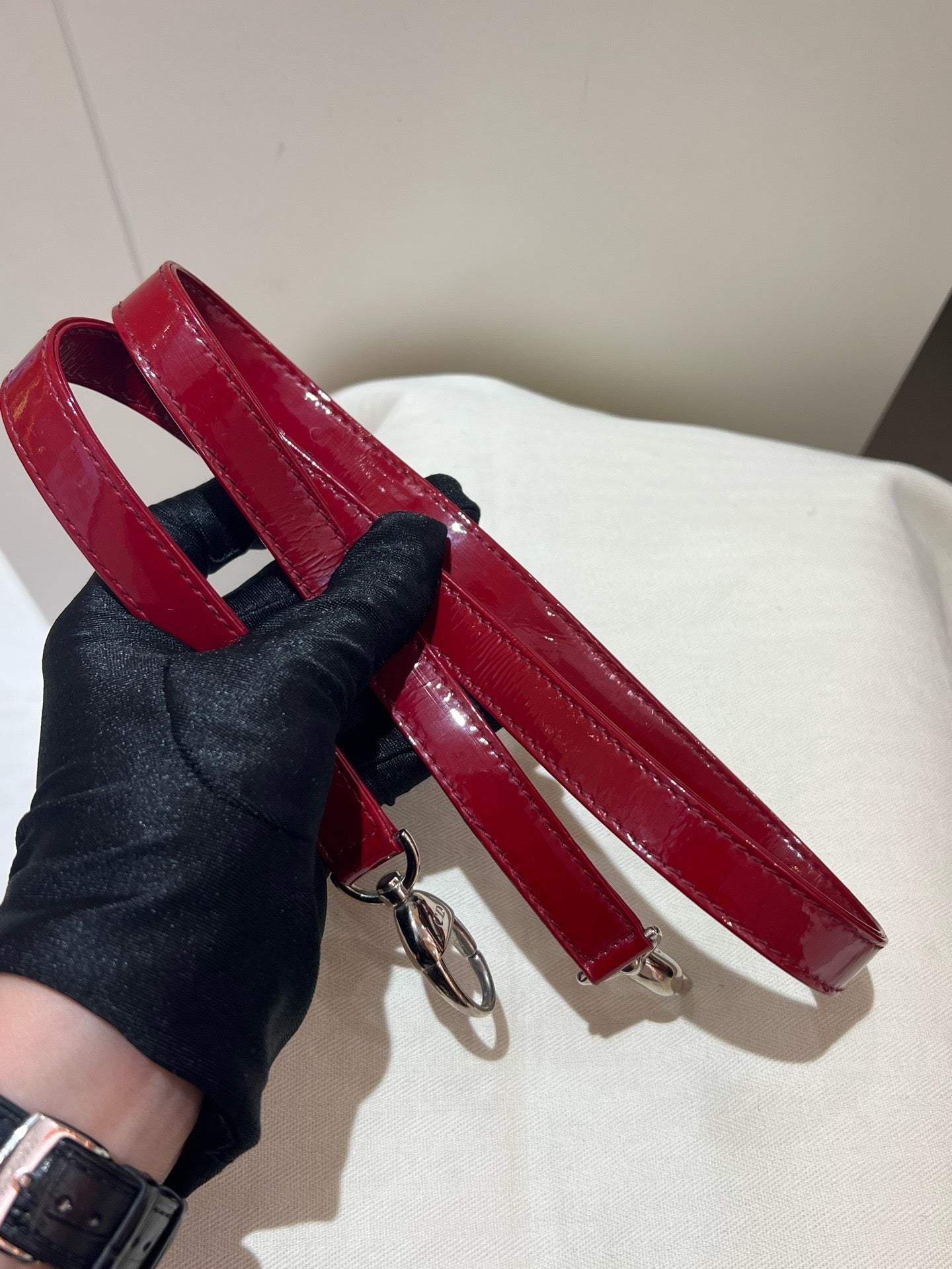 Dior - Lady Dior 5-Grids - Patent leather - Red - (Medium)