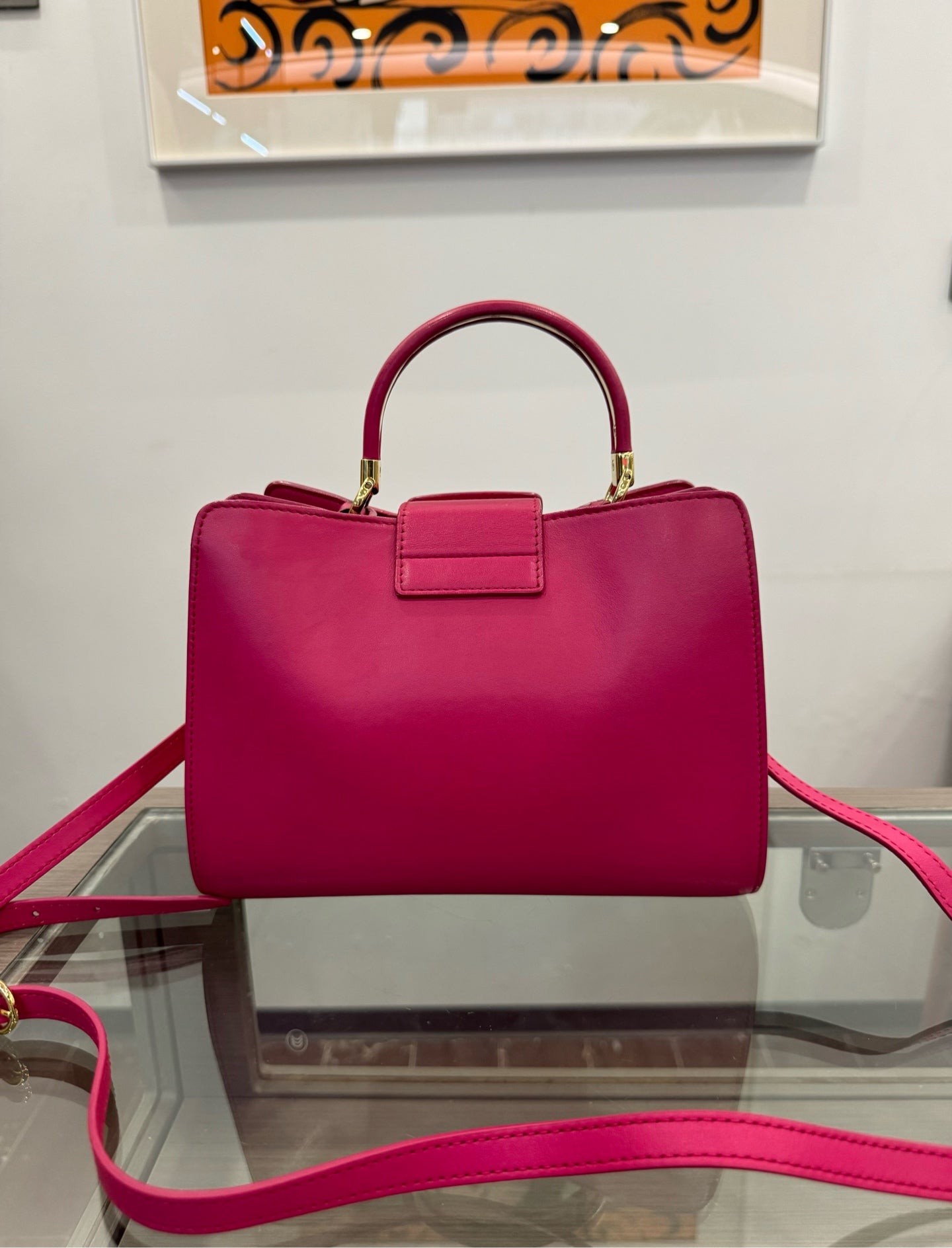 Salvatore Ferragamo - Gancini Top Handle Bag - Leather - Pink - (medium)