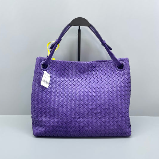 Bottega Veneta - Intrecciato Double Bridge Tote - Leather - Purple - (medium)