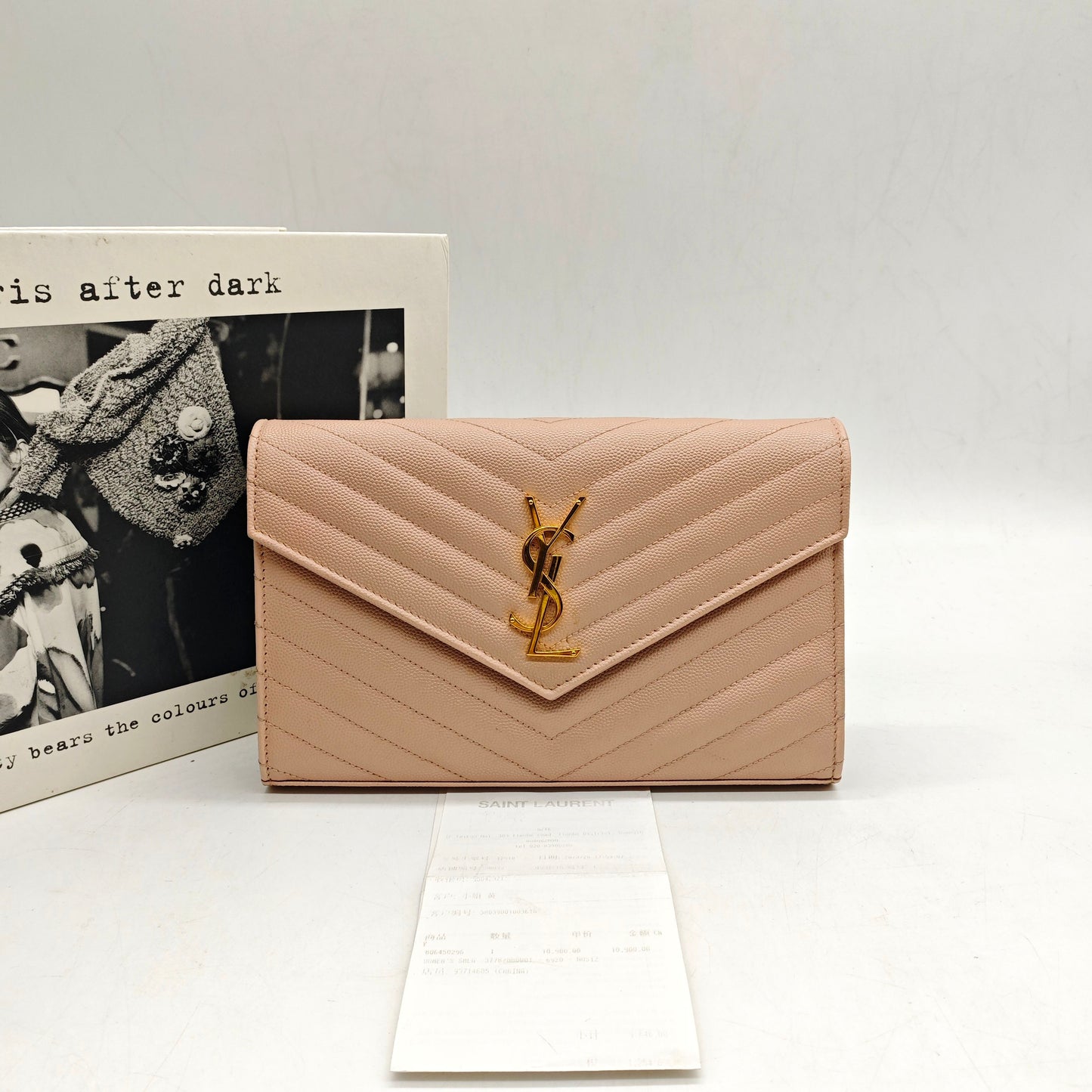 Saint Laurent - Envelope Bag - Caviar leather - Pink with Gold-Tone Hardware - (Small)