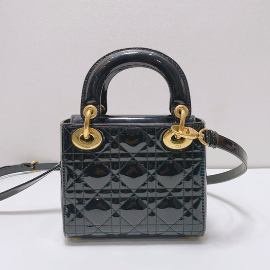 Dior - Lady Dior Mini - Patent leather - Black - (Mini)