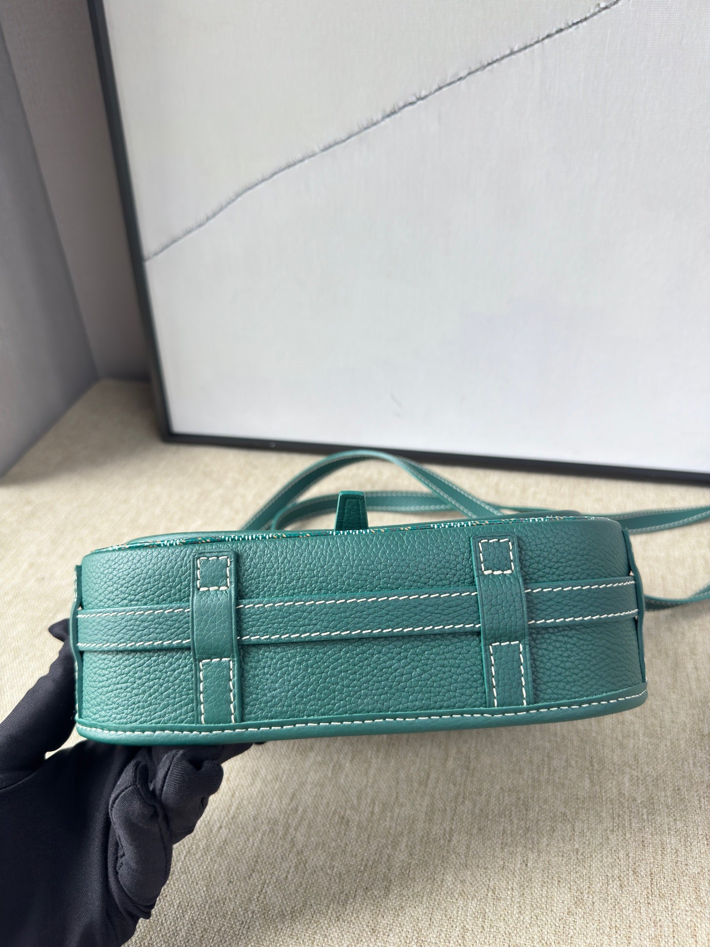 Goyard - Belvedere Messenger Bag - Goyardine canvas with pebbled leather trim - Green - (Small)