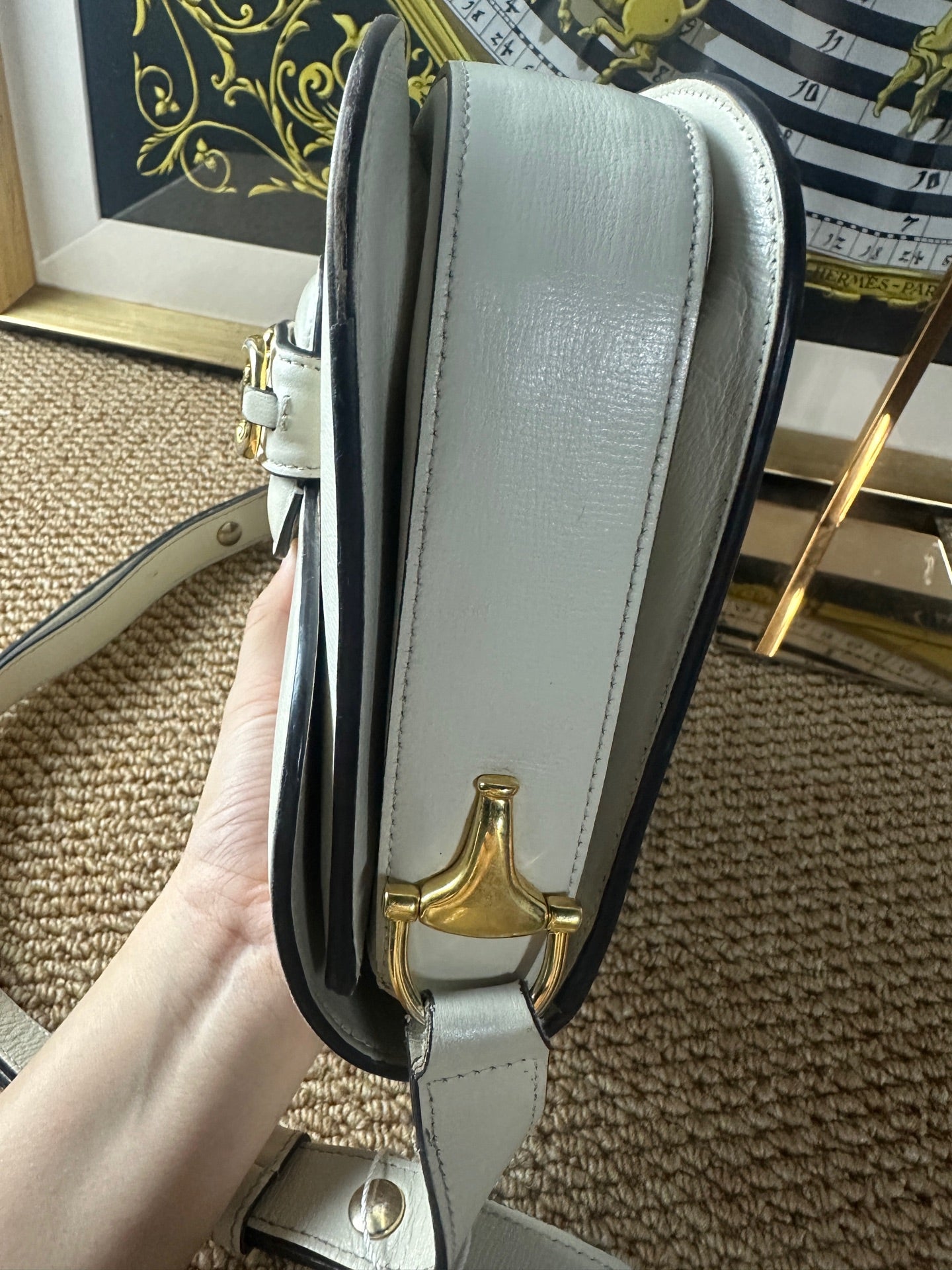 Gucci - 1955 Horsebit Shoulder Bag - Leather - White - (medium)
