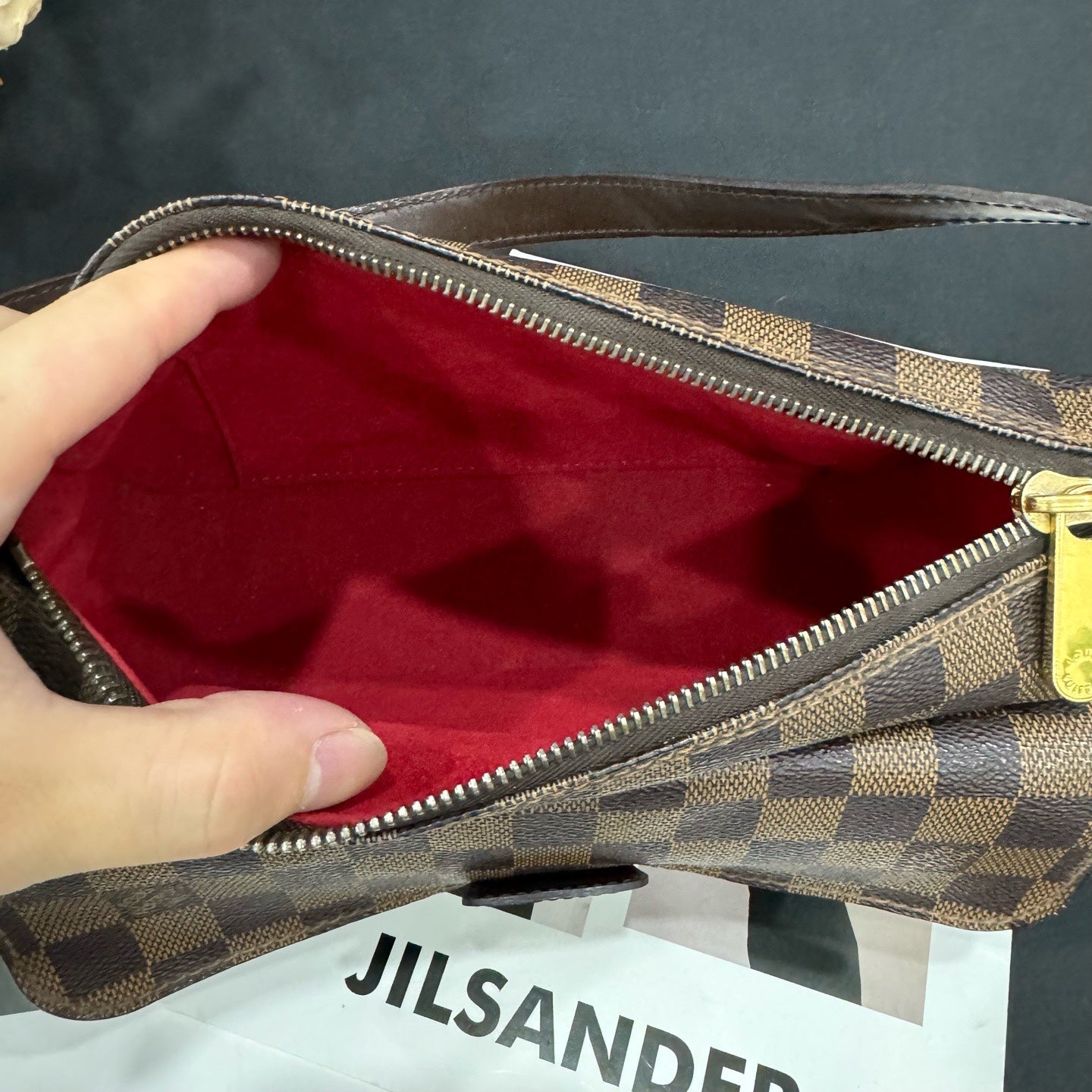 Louis Vuitton - Pochette Accessoires - Damier Ebene coated canvas with leather trim - Brown - (mini)