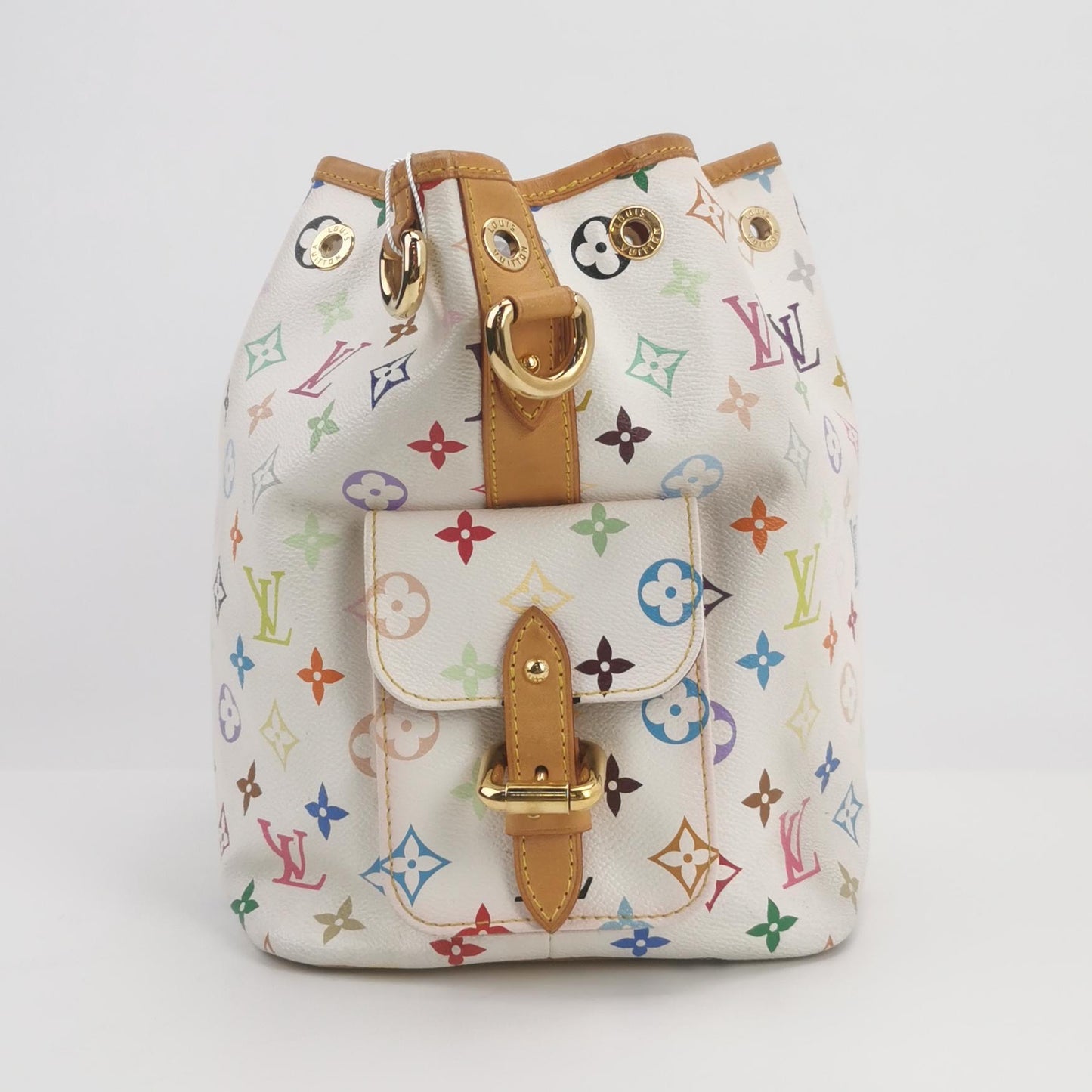Louis Vuitton - Monogram Multicolore Bucket Bag - Coated canvas with vachetta leather trim - White - (Medium)