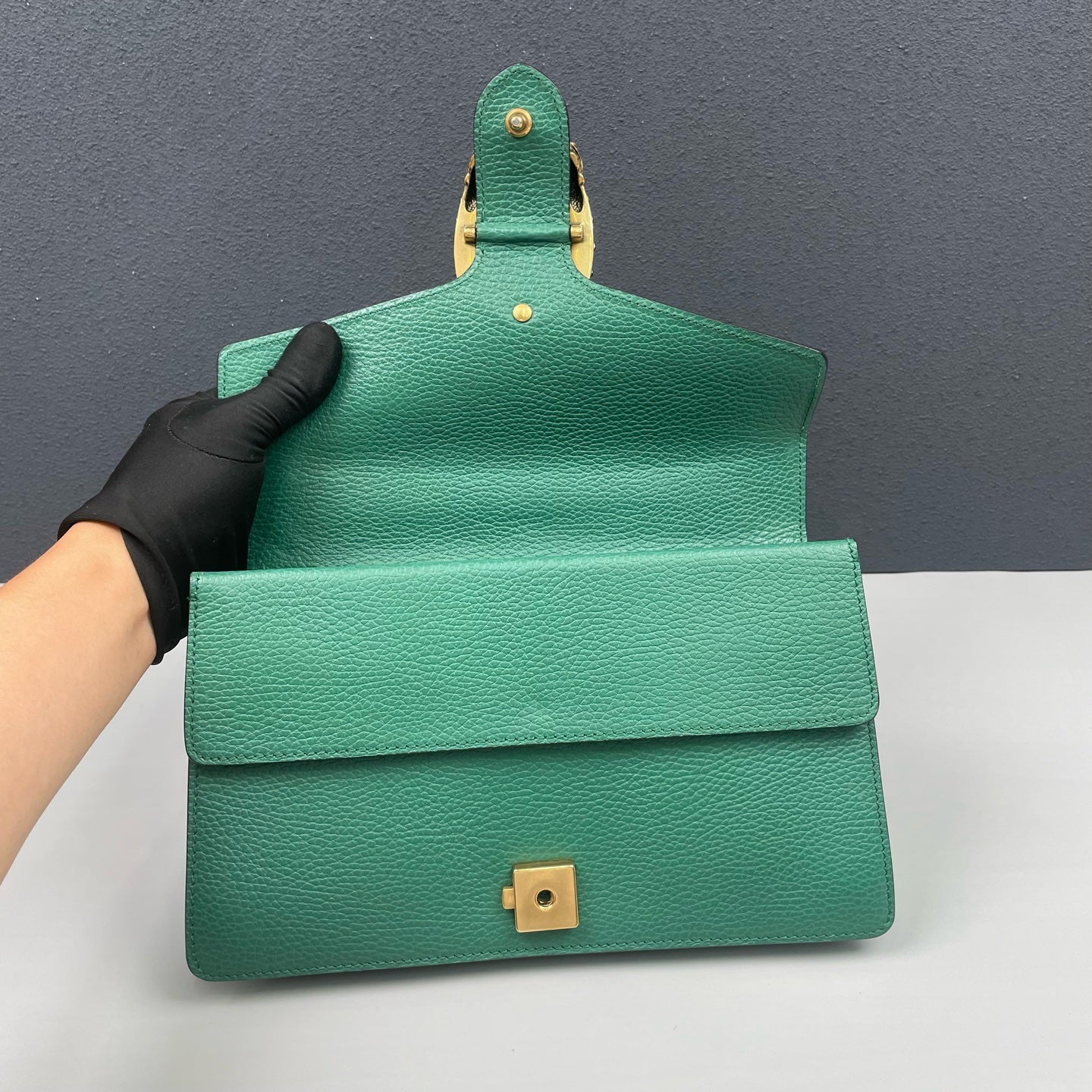 Gucci - Dionysus Shoulder Bag - Grained leather - Green - (medium)