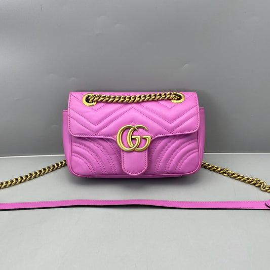 Gucci - Marmont 22 Chain Bag - Leather - Purple - (Mini)