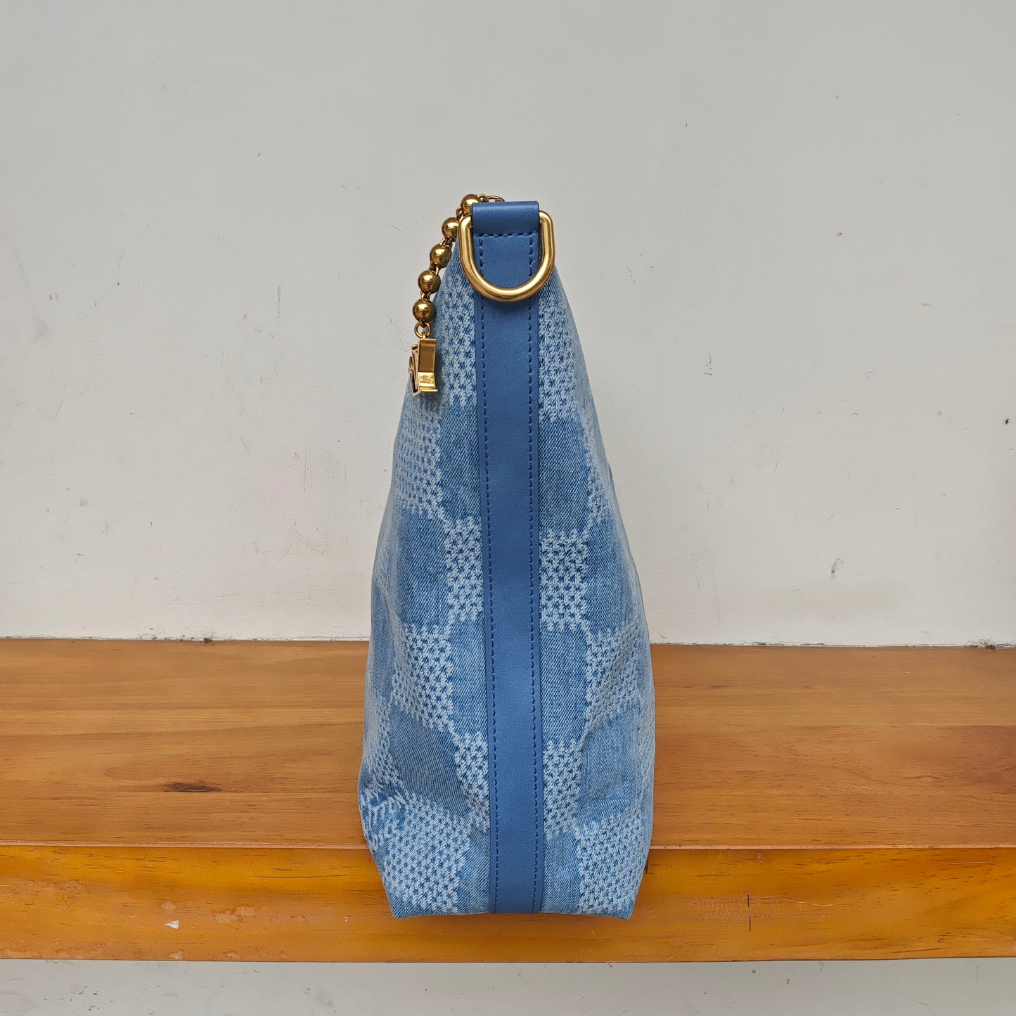 Louis Vuitton - Vagabond Hobo Bag - Denim cotton canvas with leather trim - Blue - (medium)