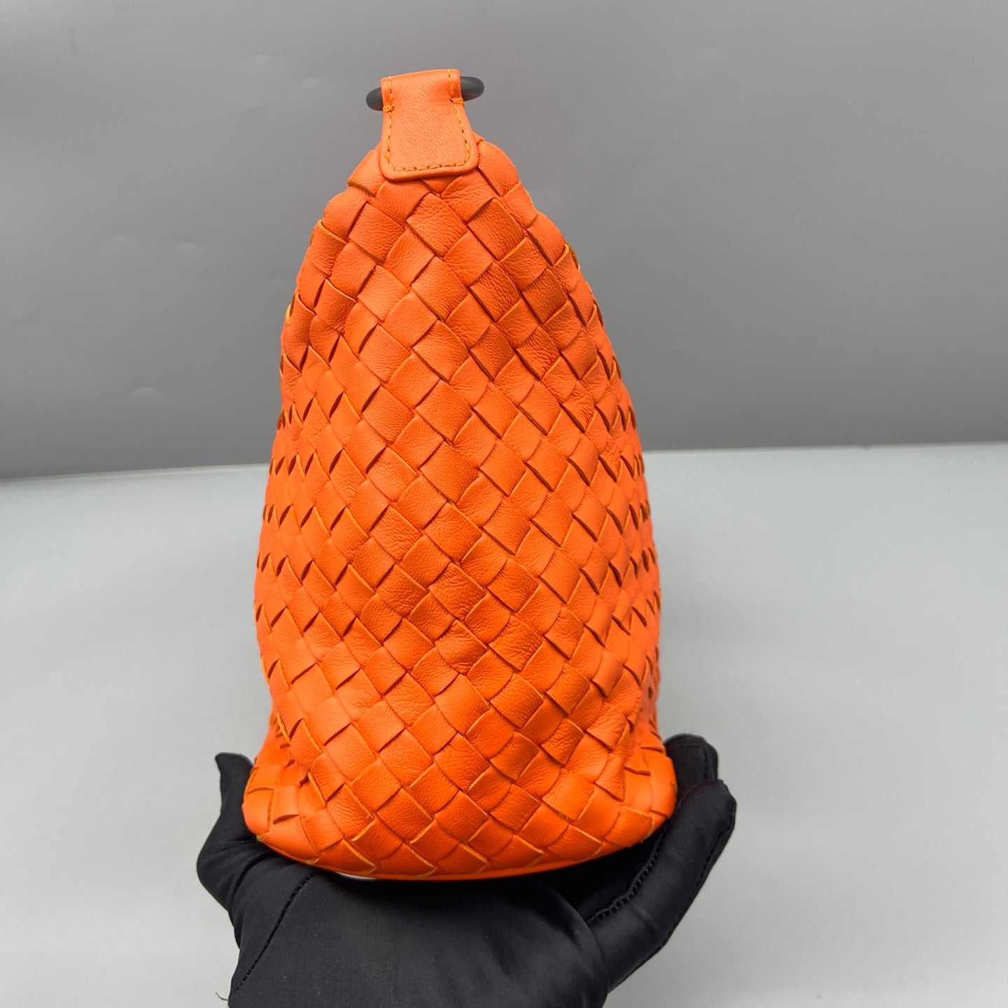 Bottega Veneta - Intrecciato Shoulder Bag (A7055) - Leather - Orange - (small)