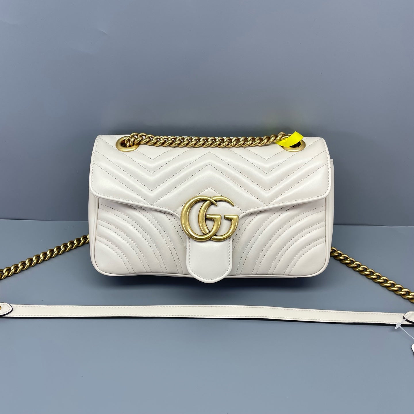 Gucci - GG Marmont Small Shoulder Bag - Leather - White - (Small)
