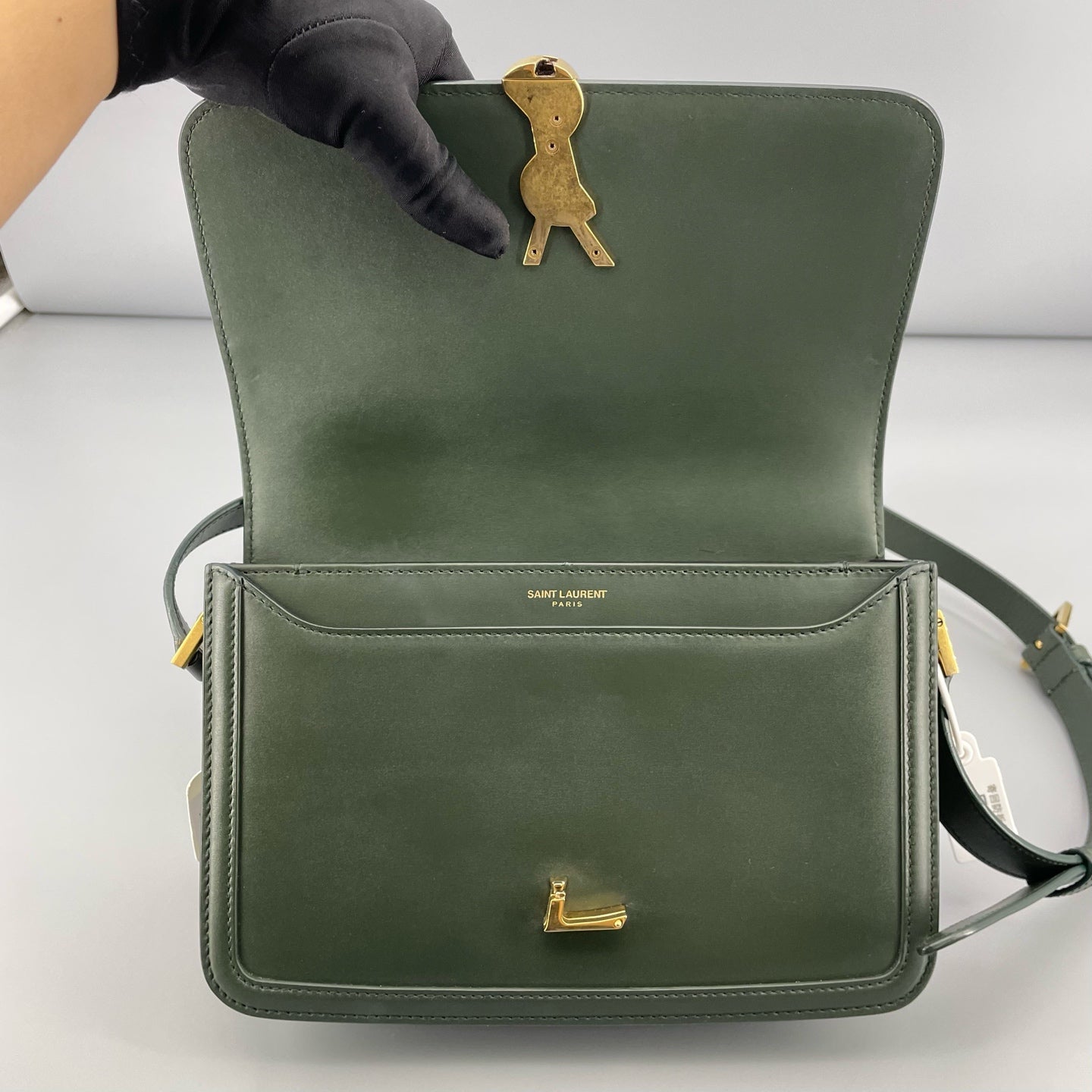 Saint Laurent - Solferino Shoulder Bag - Smooth Leather - Green - (medium)