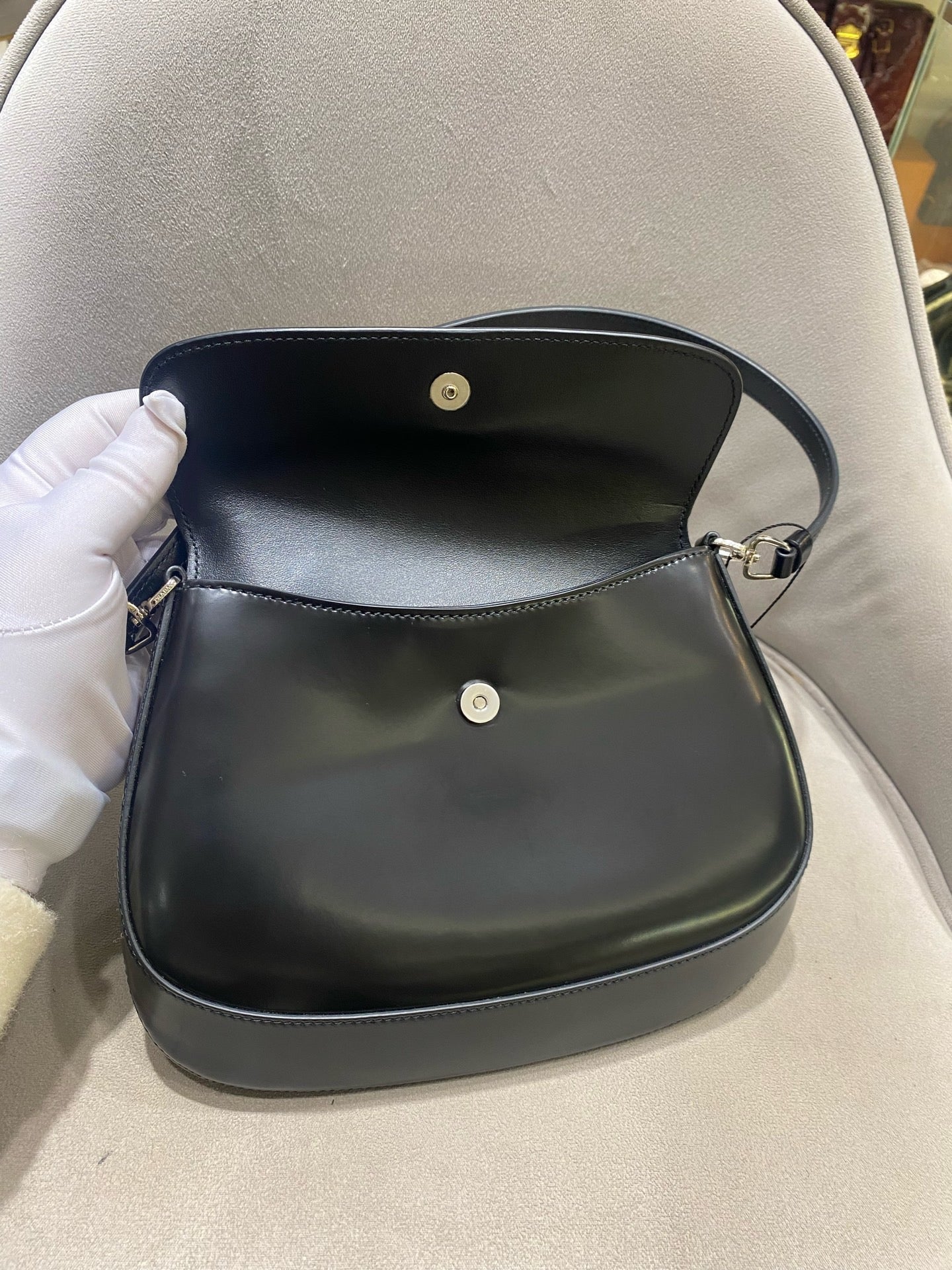 Prada - Cleo - Brushed leather - Black - (Mini)