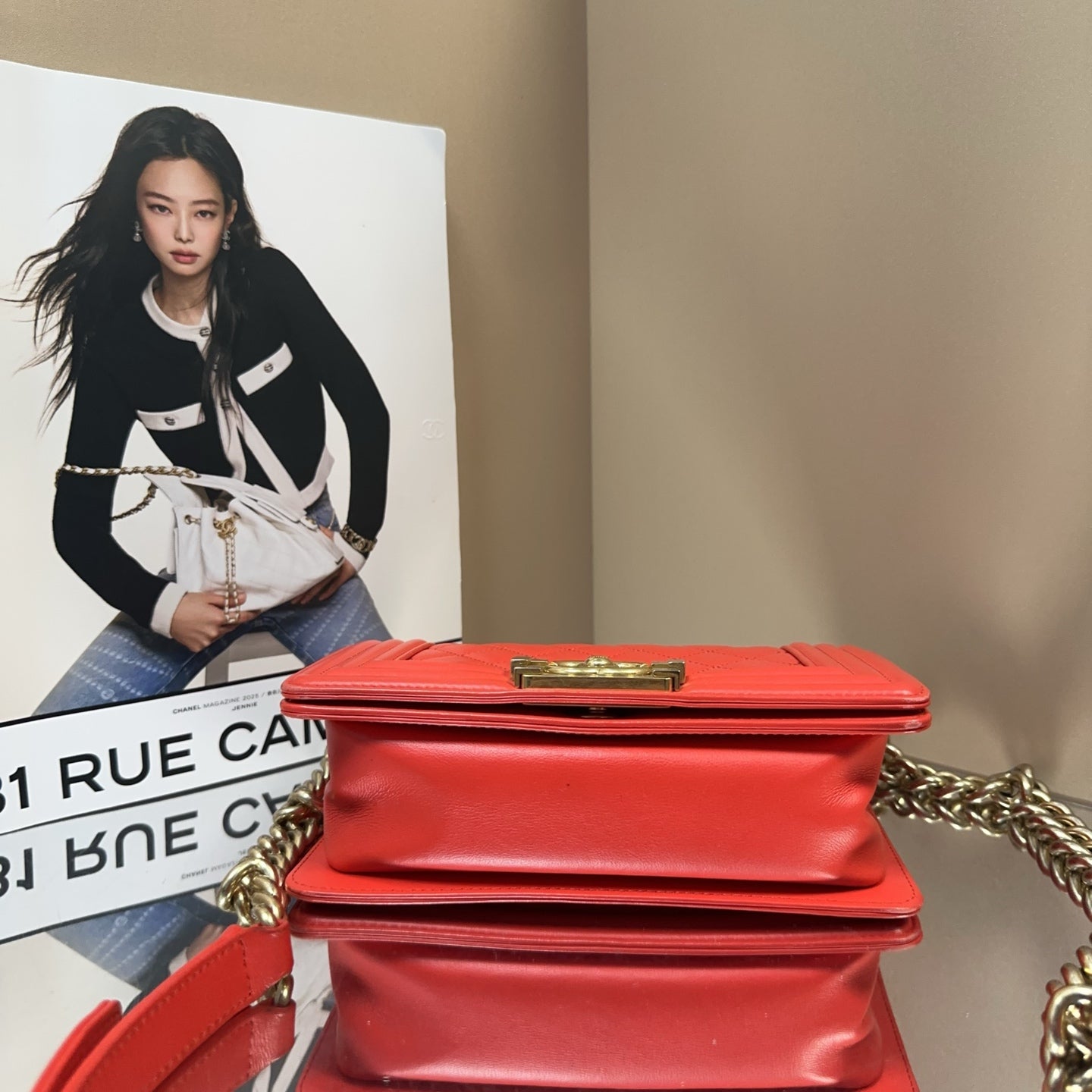 Chanel - Boy Bag - Leather - Red - (Small)