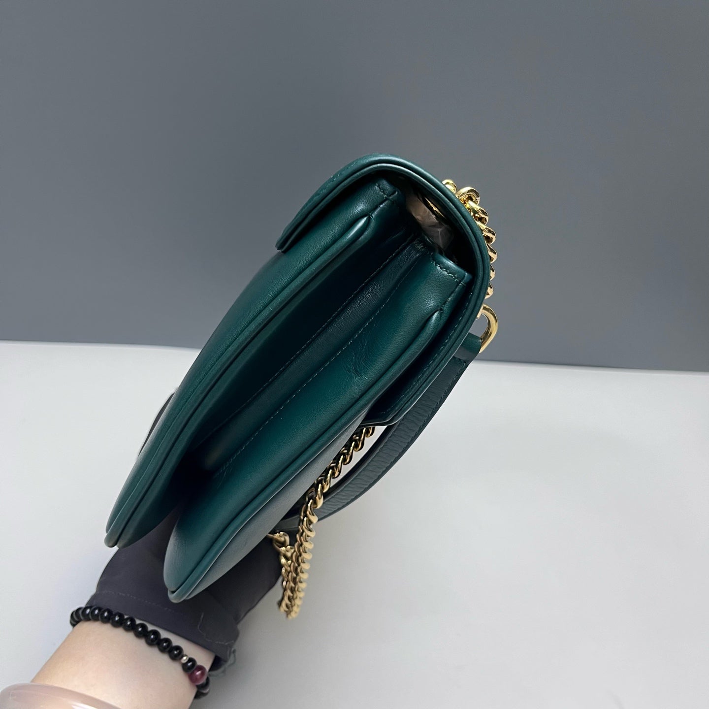 Gucci - Zumi Shoulder Bag with Tiger Head - Leather - Green - (medium)