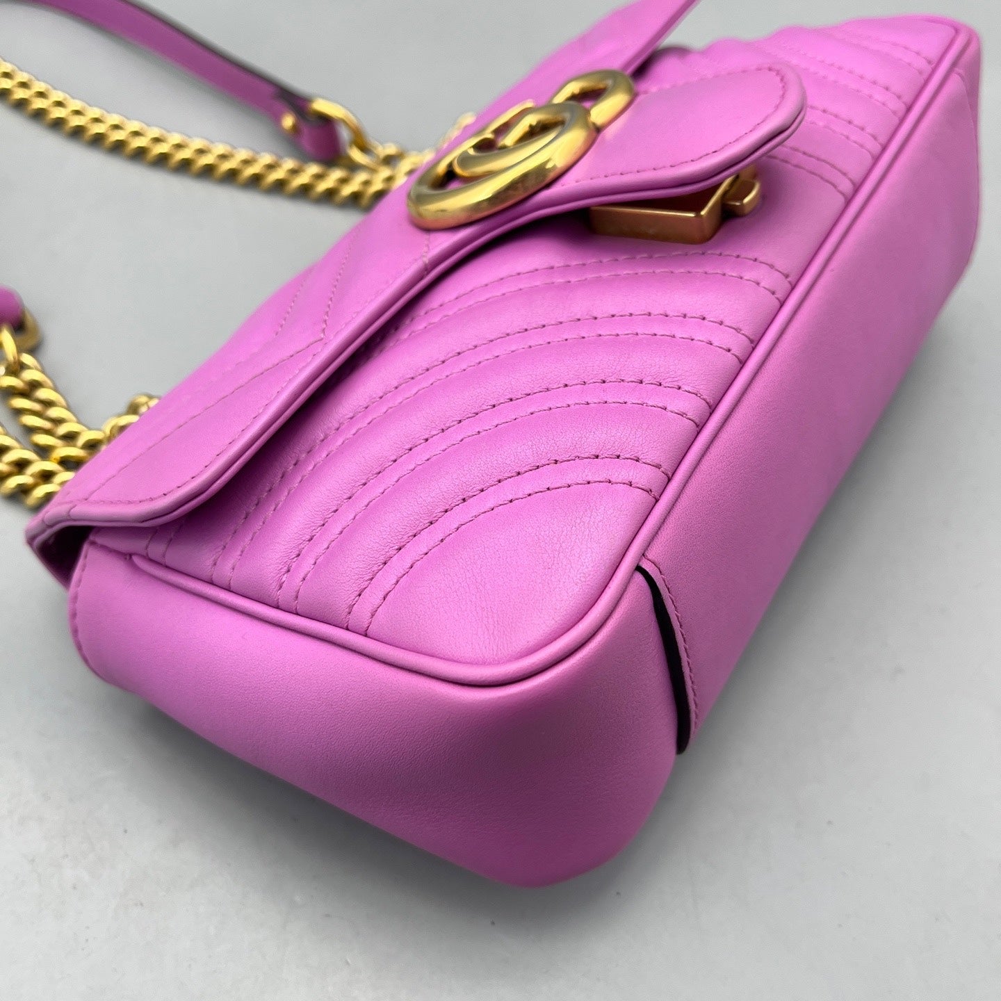 Gucci - Marmont 22 Chain Bag - Leather - Purple - (Mini)