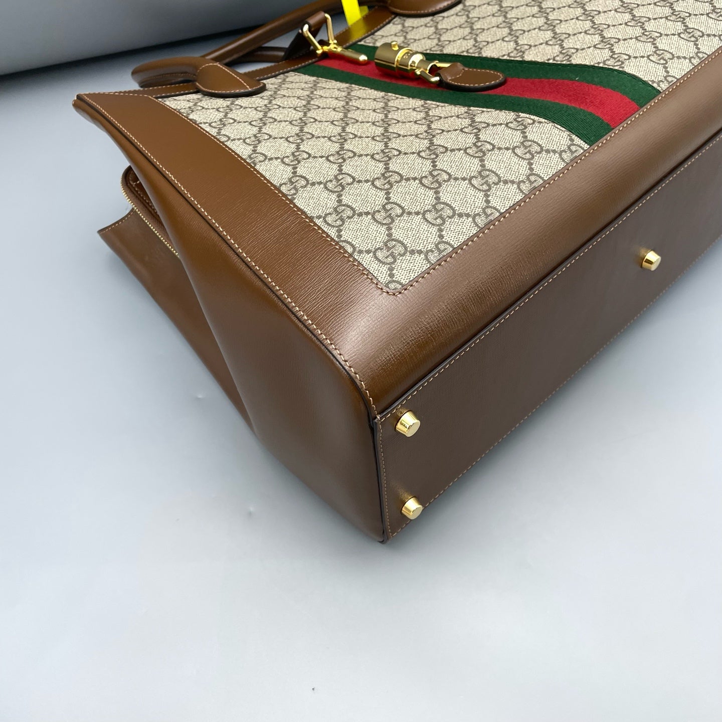 Gucci - Jackie 1961 Large Tote Bag - GG Supreme Canvas and Leather - Brown - (large)