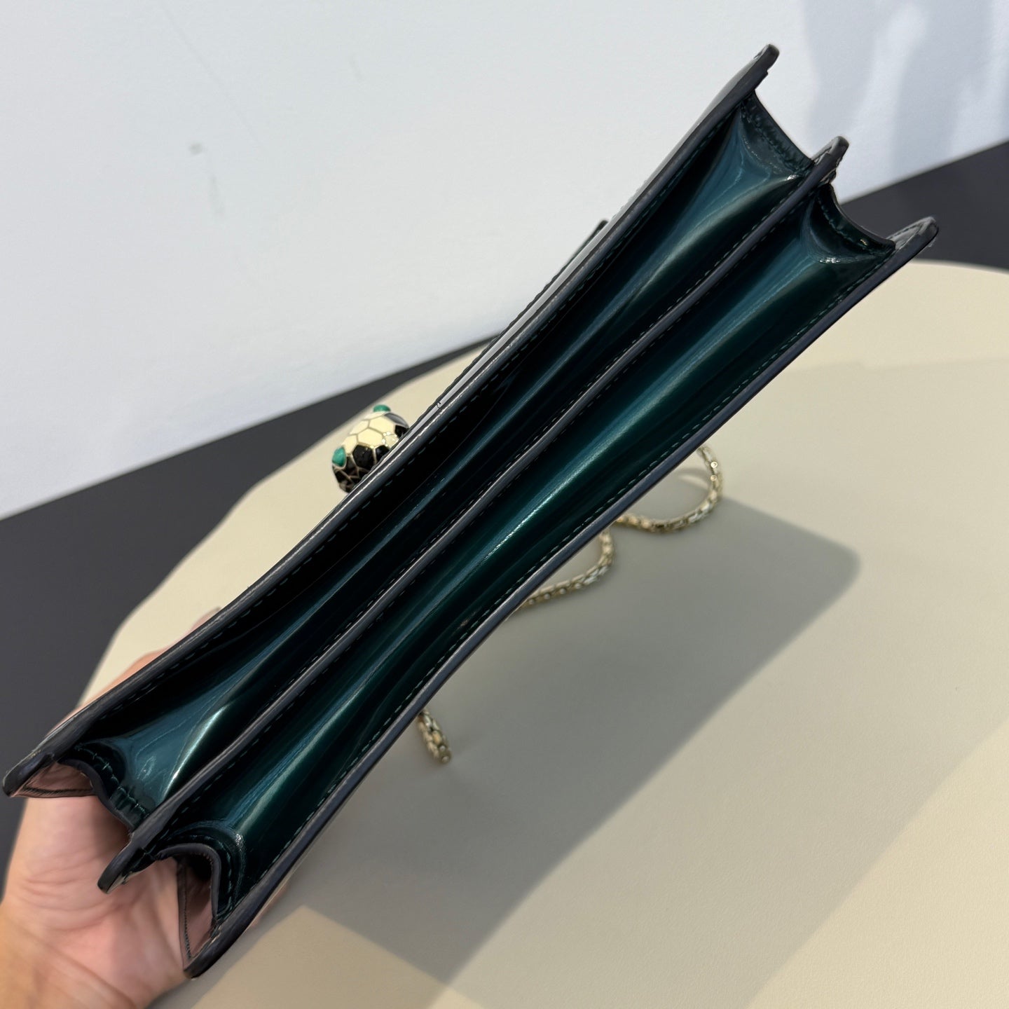 Bvlgari - Serpenti Forever Flap Bag - Patent leather - Dark Green - (Medium)