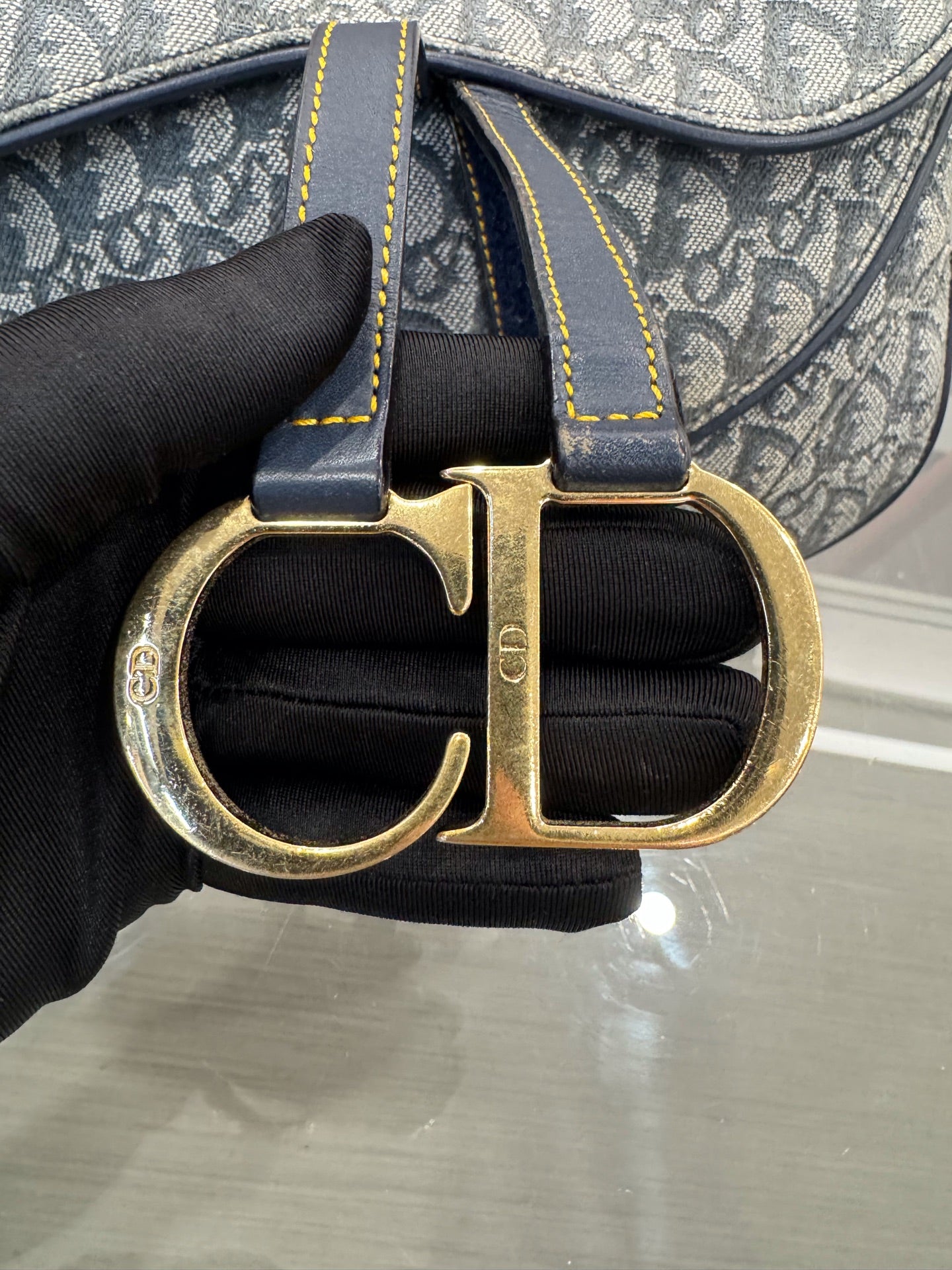 Dior - Saddle Bag - Dior Oblique canvas with leather trim - Grey - (medium)
