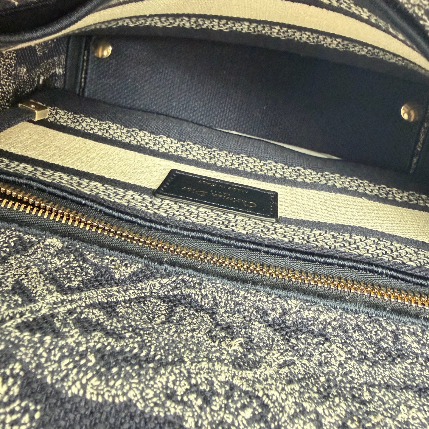 Dior - Lady D-Lite - Canvas embroidery - Navy - (Small)