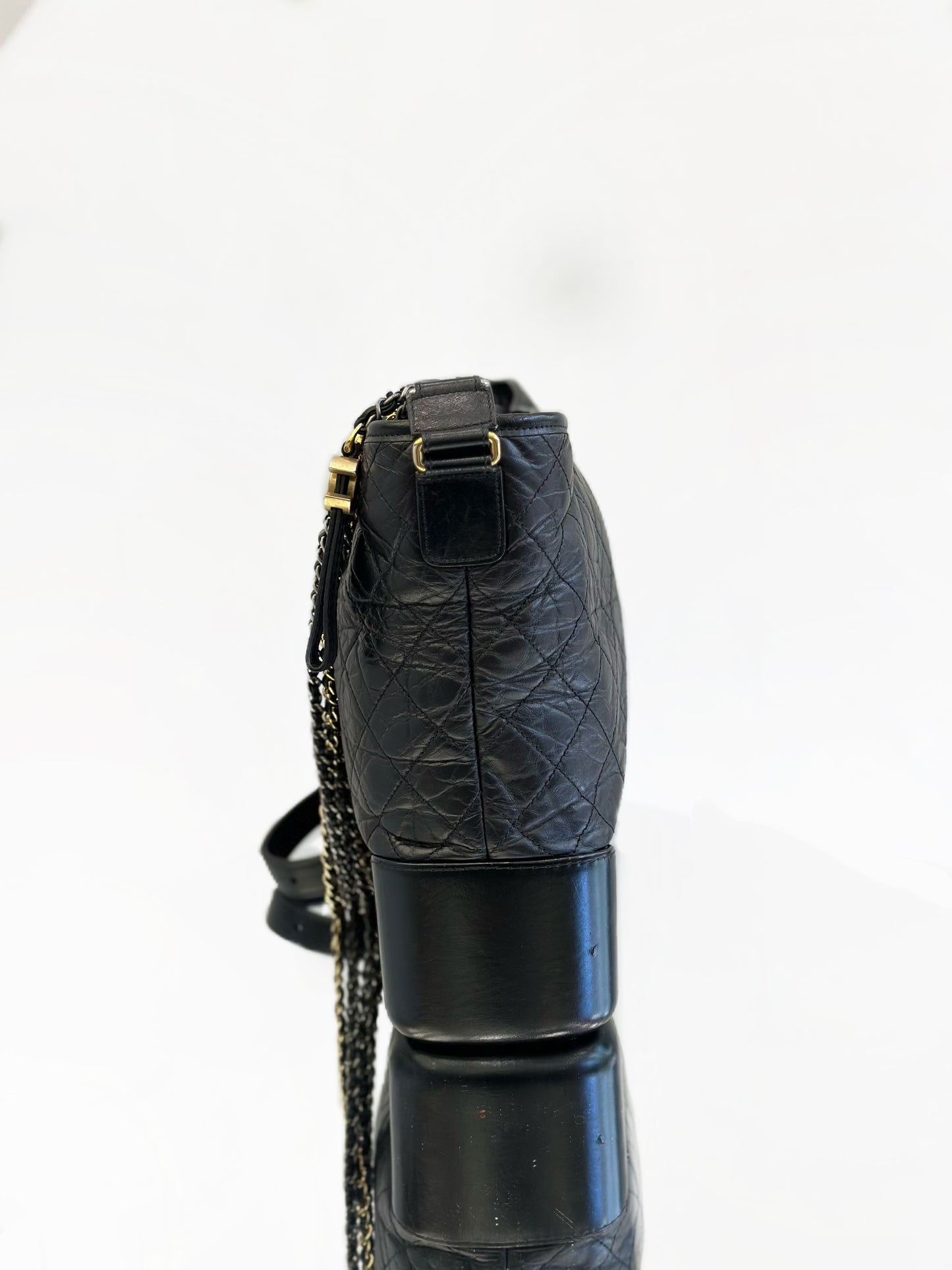 Chanel - Gabrielle Hobo Bag - Calfskin leather - Black - (Large)