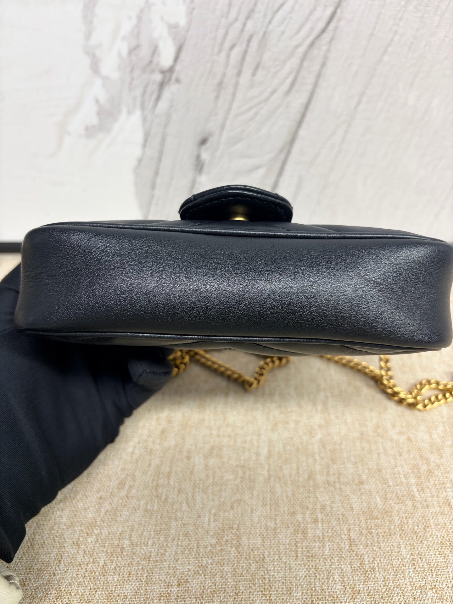 Gucci - Marmont Mini Chain Bag - Leather - Black - (mini)