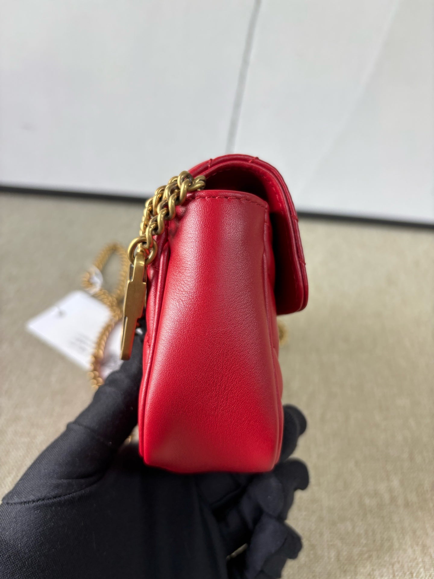 Gucci - GG Marmont Matelassé Mini Chain Bag - Cowhide leather - Red - (mini)