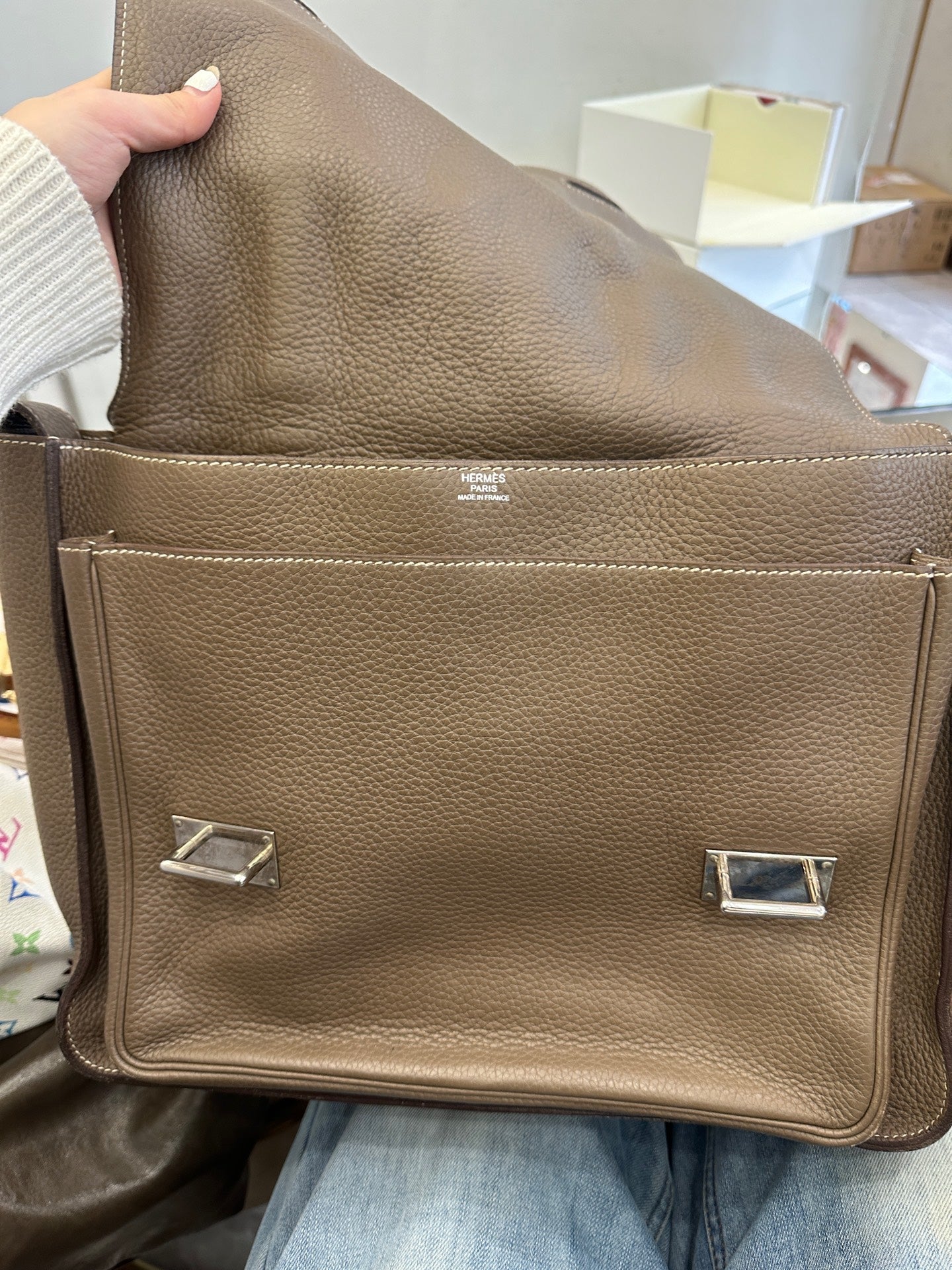 Hermès - Steve - Taurillon Clemence leather - Elephant Grey - (medium)