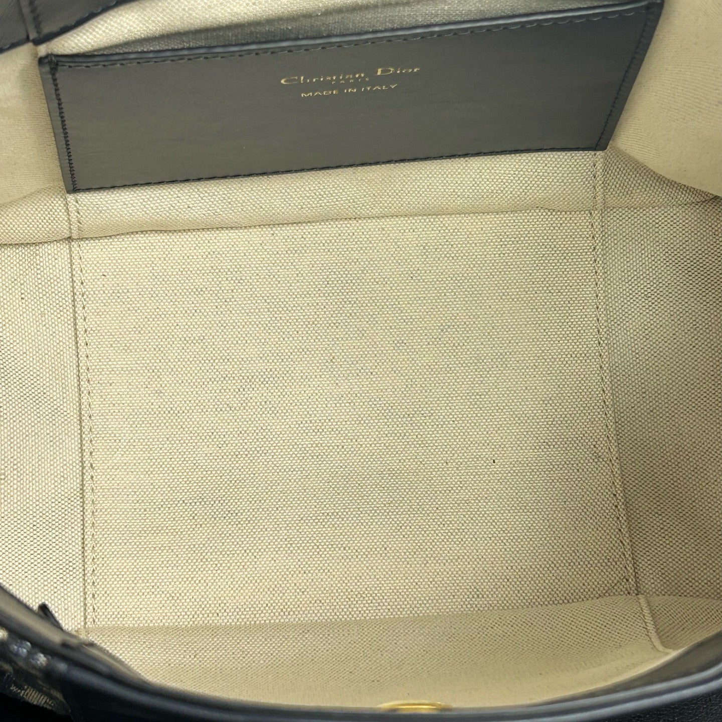 Dior - Signature Series Basket Tote Bag Small - Cotton canvas and cow leather - Navy - (small)